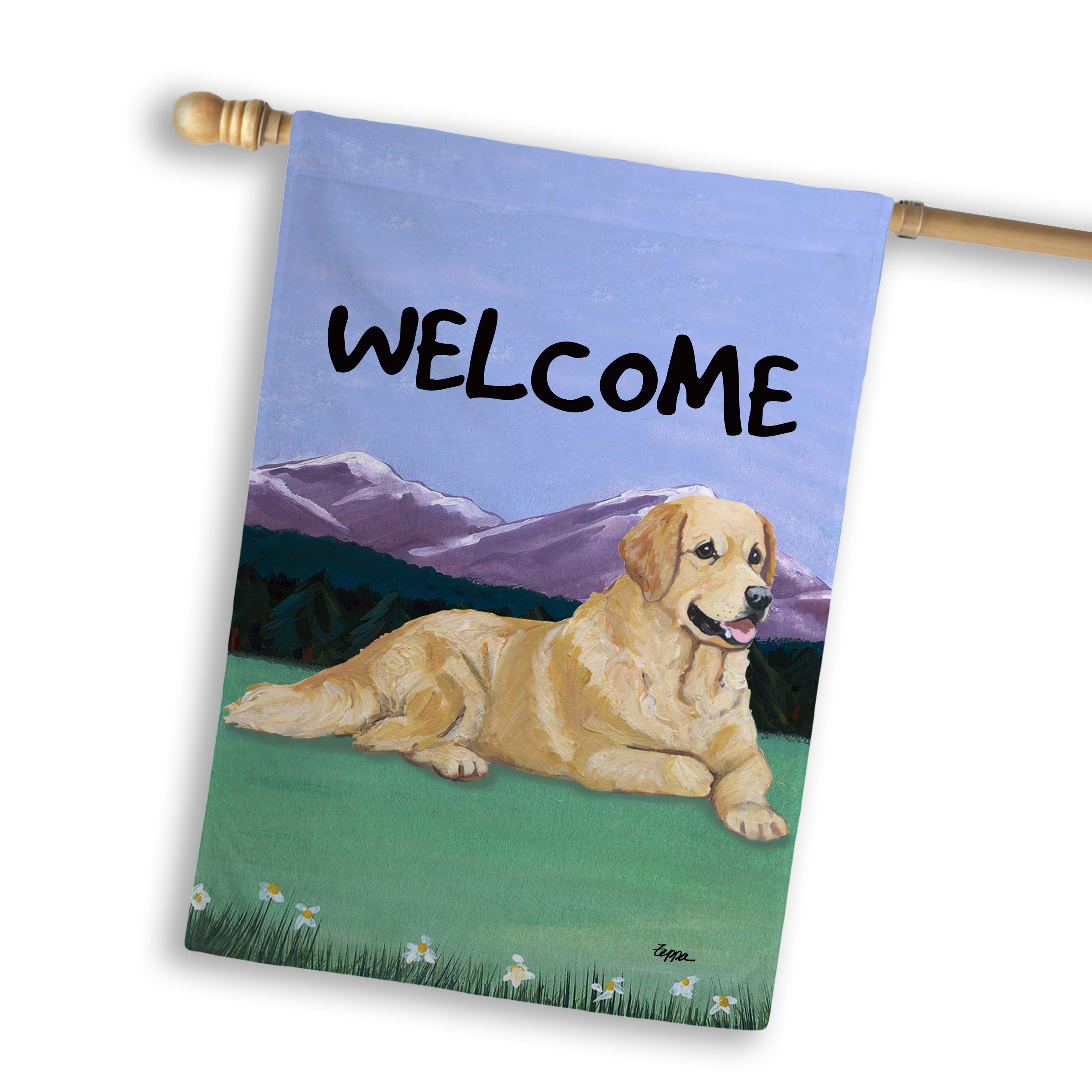 Golden Retriever House Flag