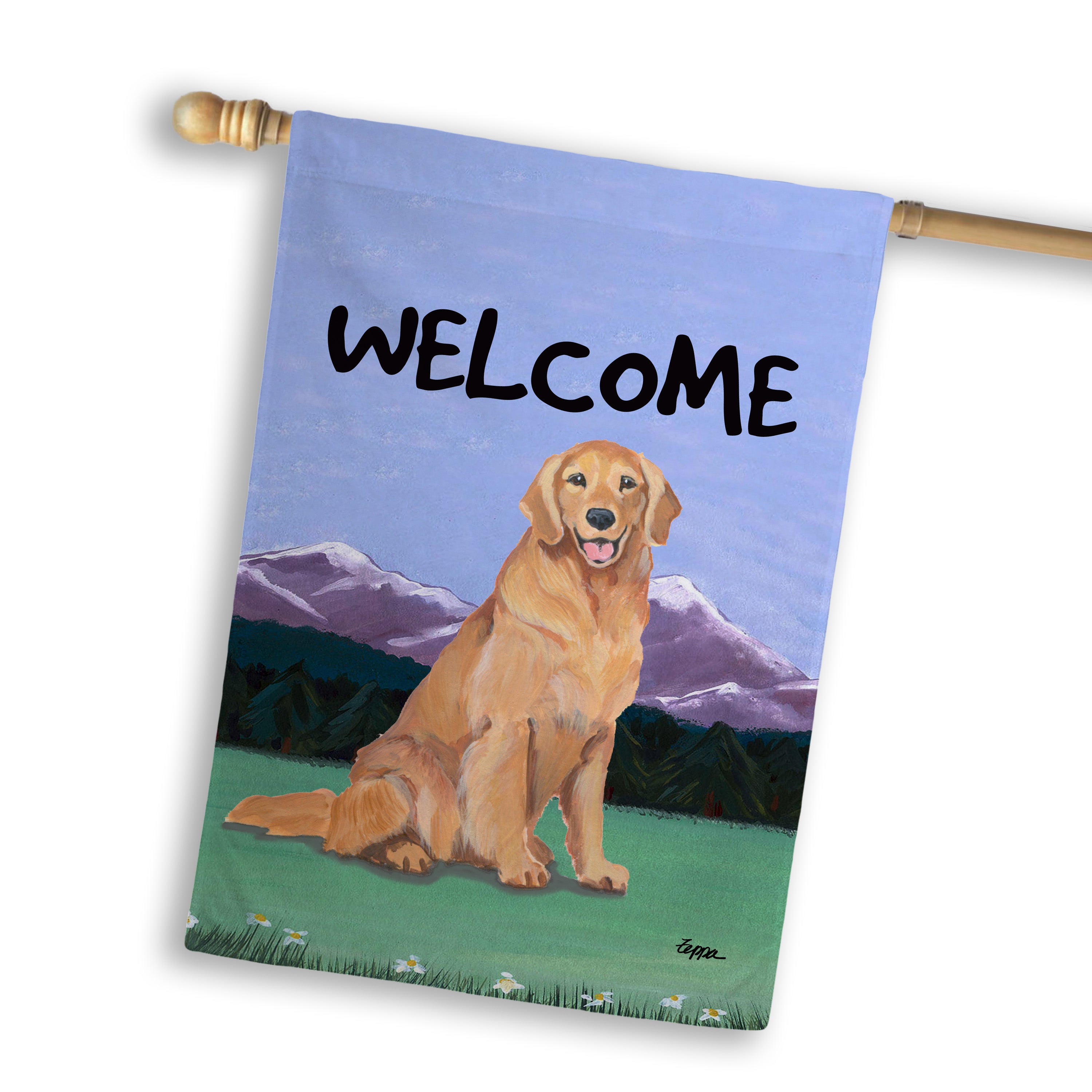 Golden Retriever House Flag