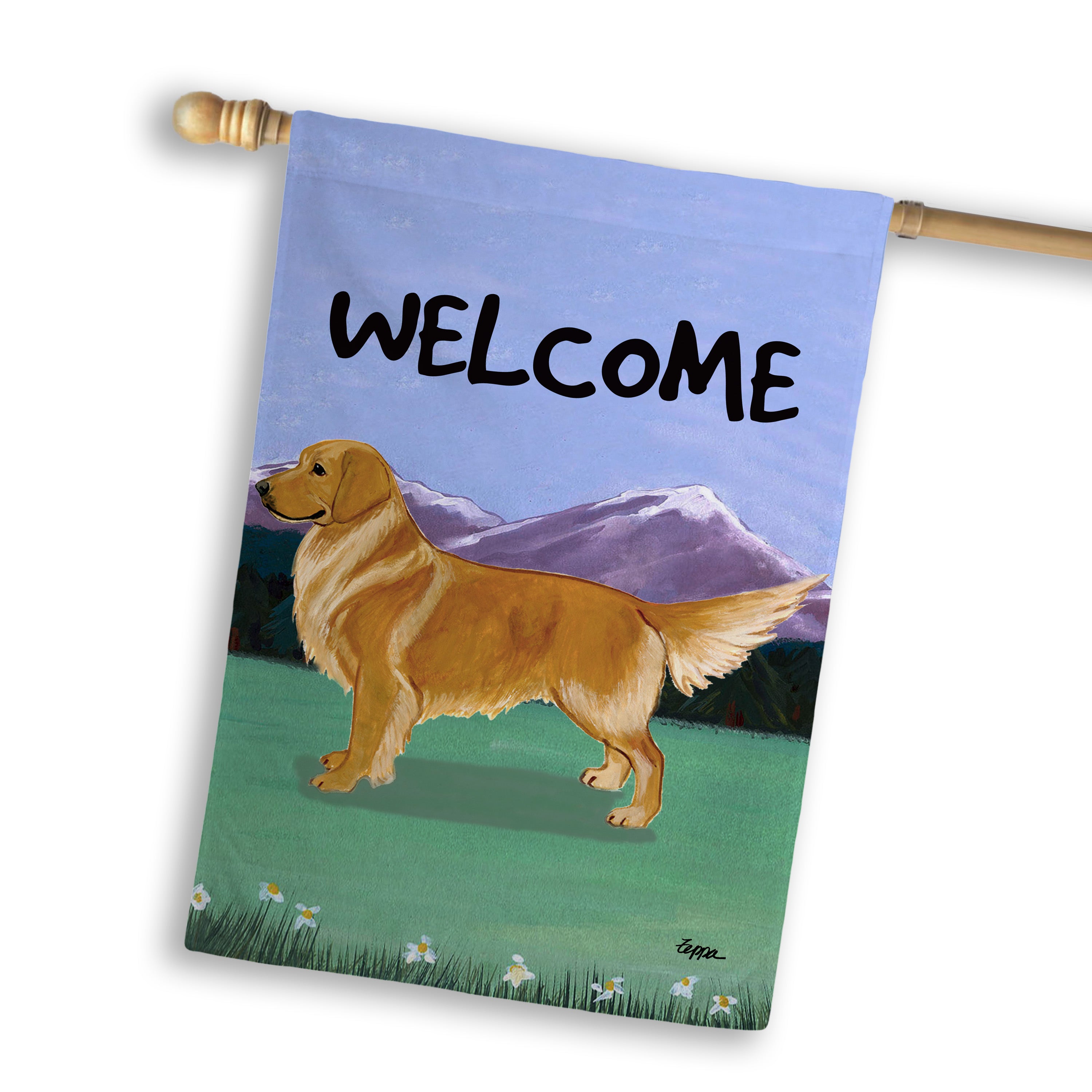 Golden Retriever House Flag