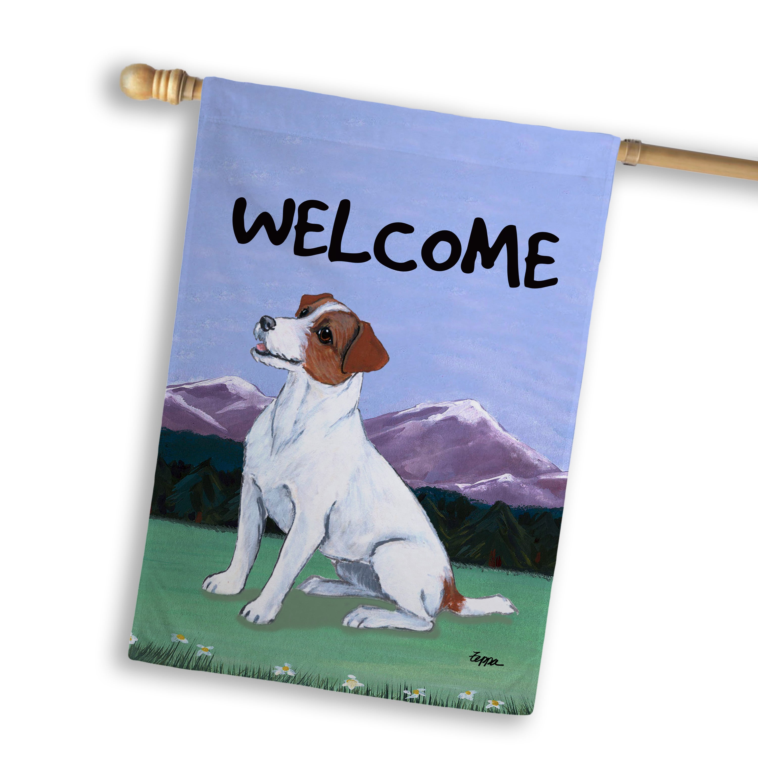 Jack Russell Terrier House Flag
