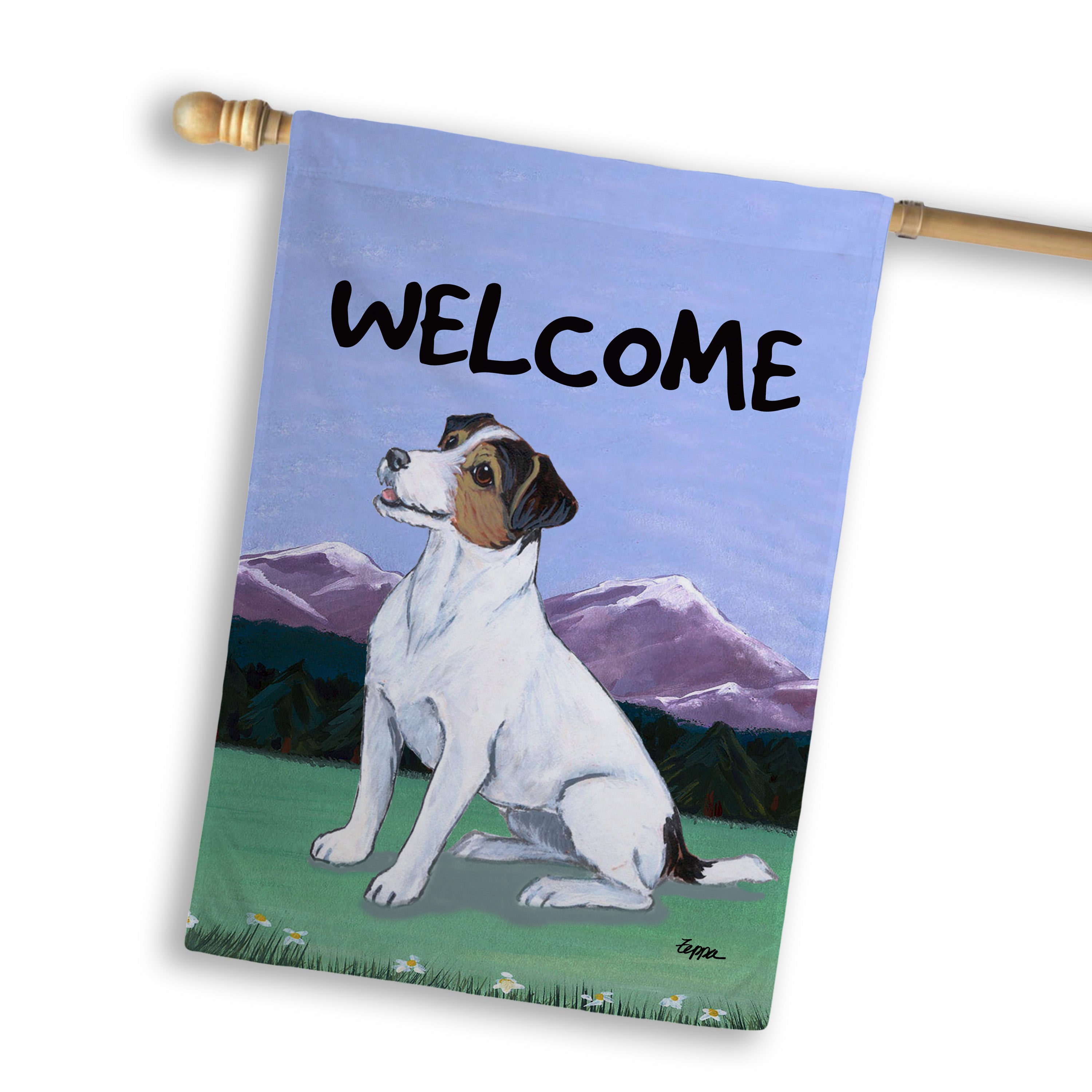 Jack Russell Terrier House Flag