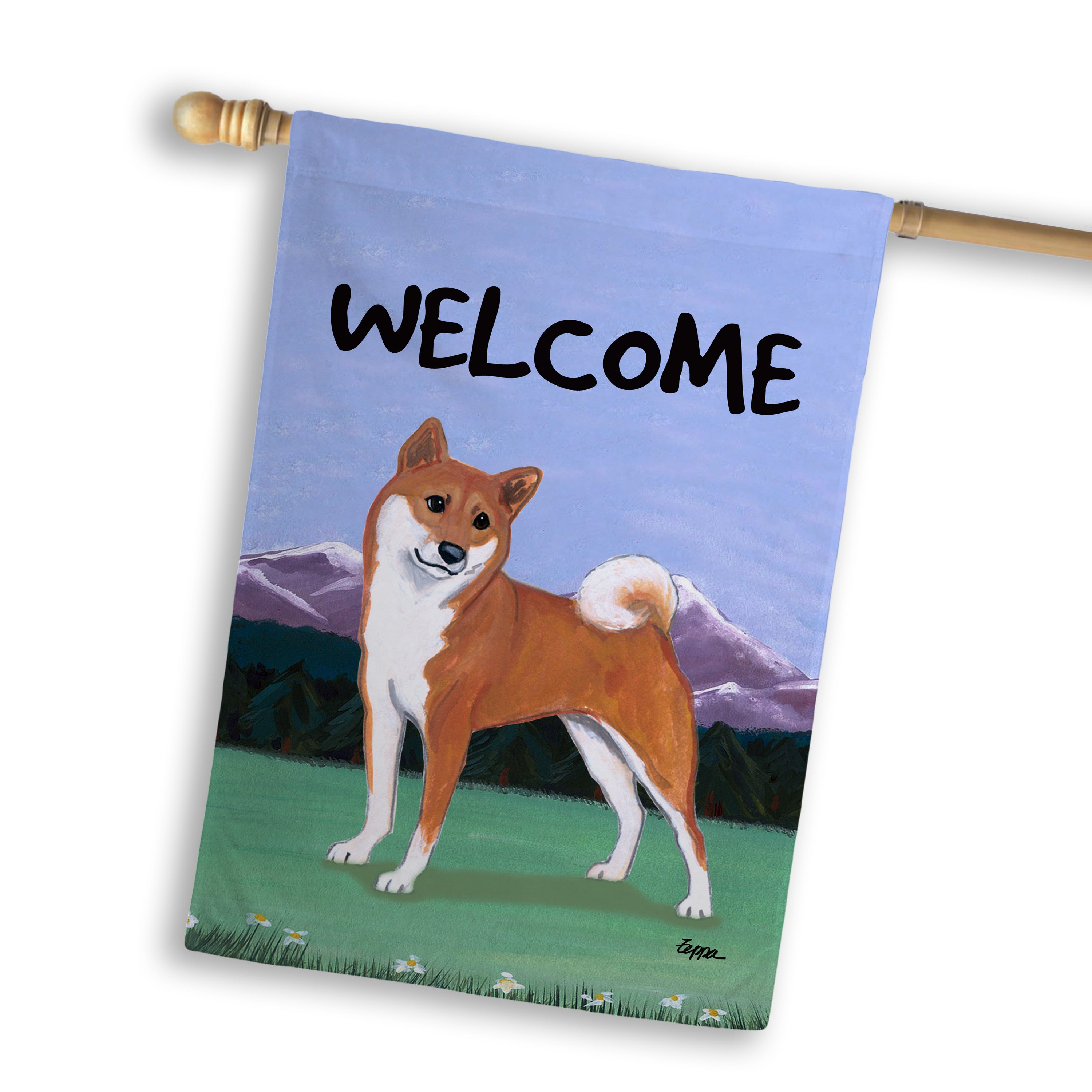 Shiba Inu House Flag