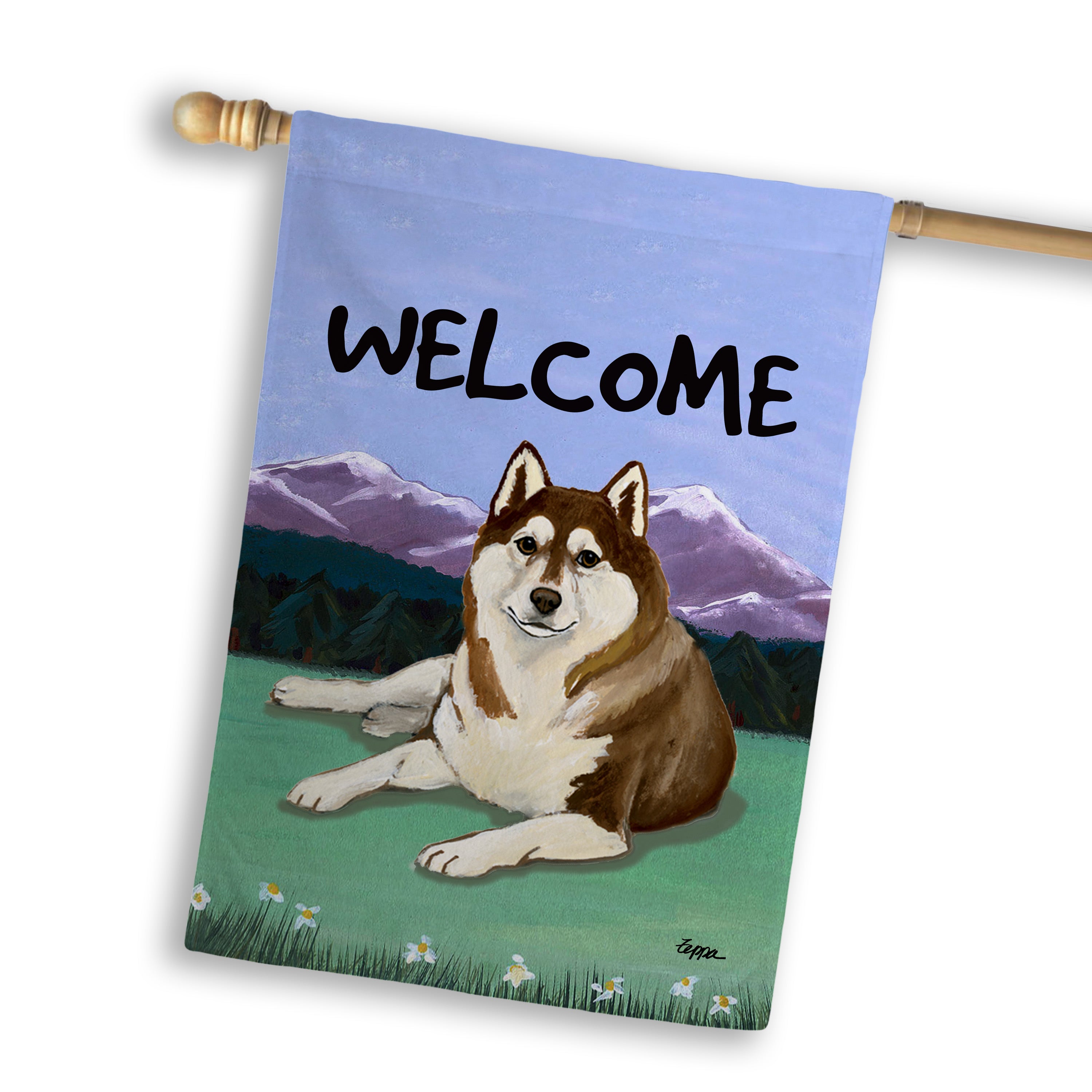 Siberian Husky House Flag