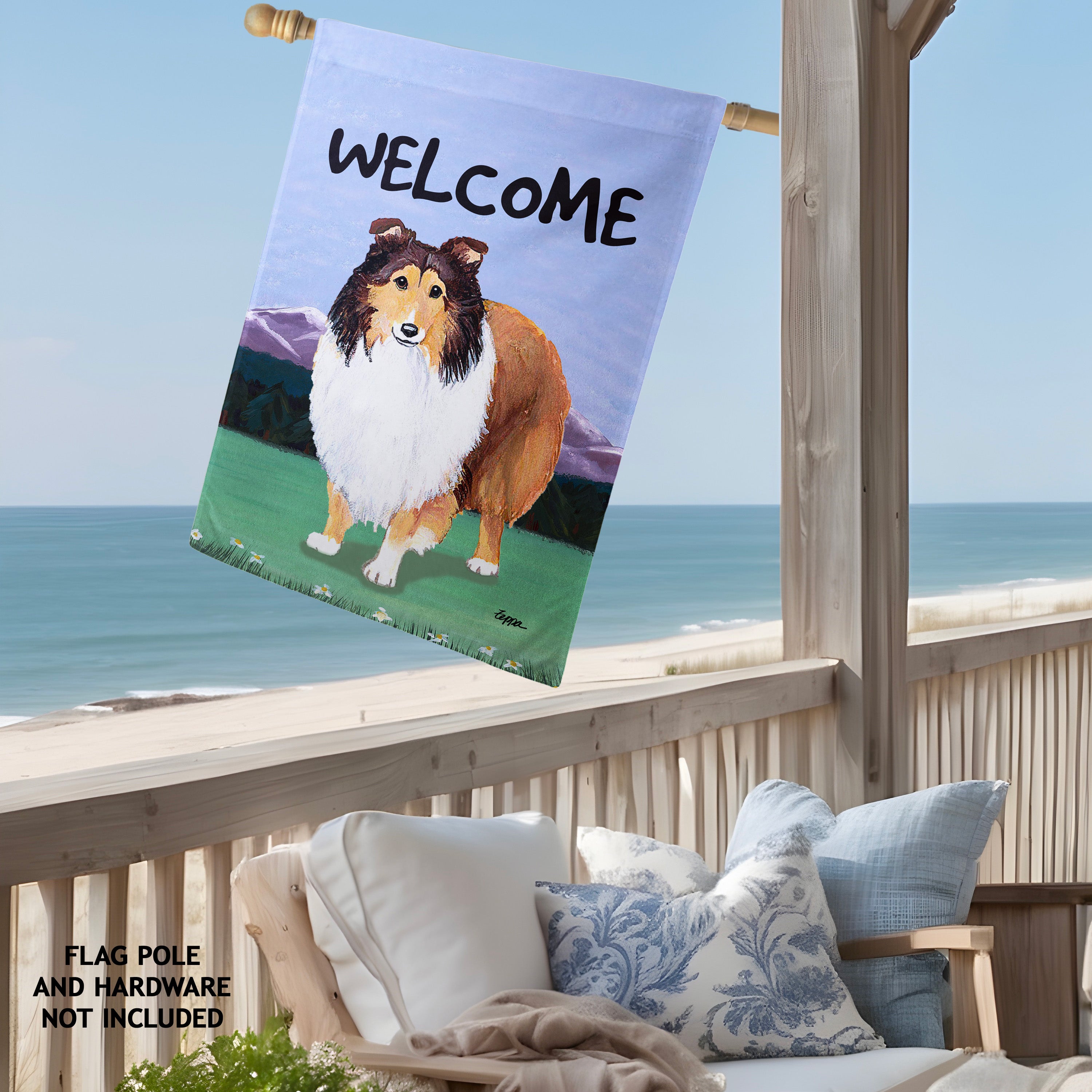 Shetland Sheepdog House Flag
