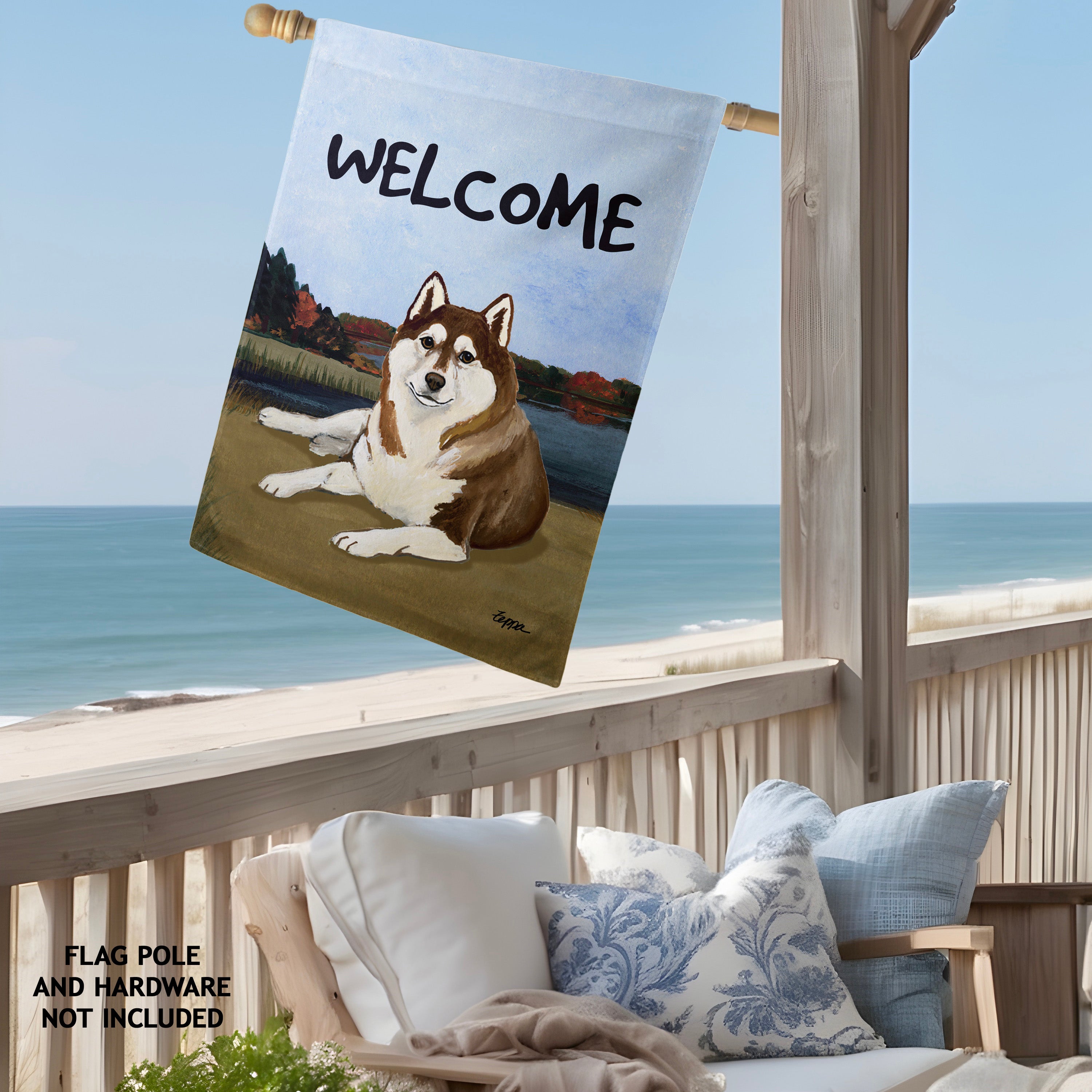 Siberian Husky House Flag