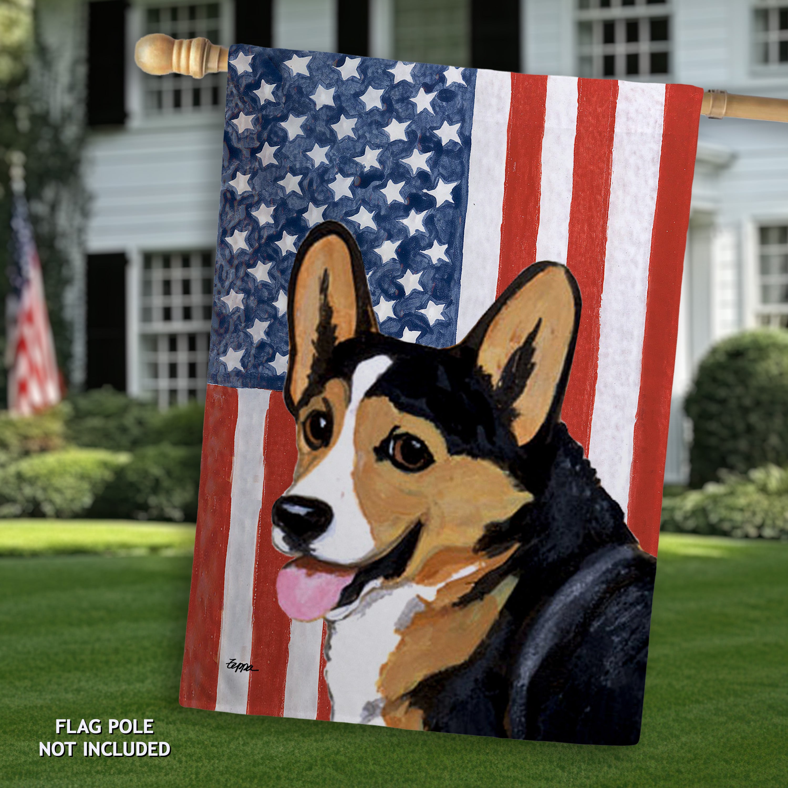 Welsh Corgi Pembroke Americana House Flag
