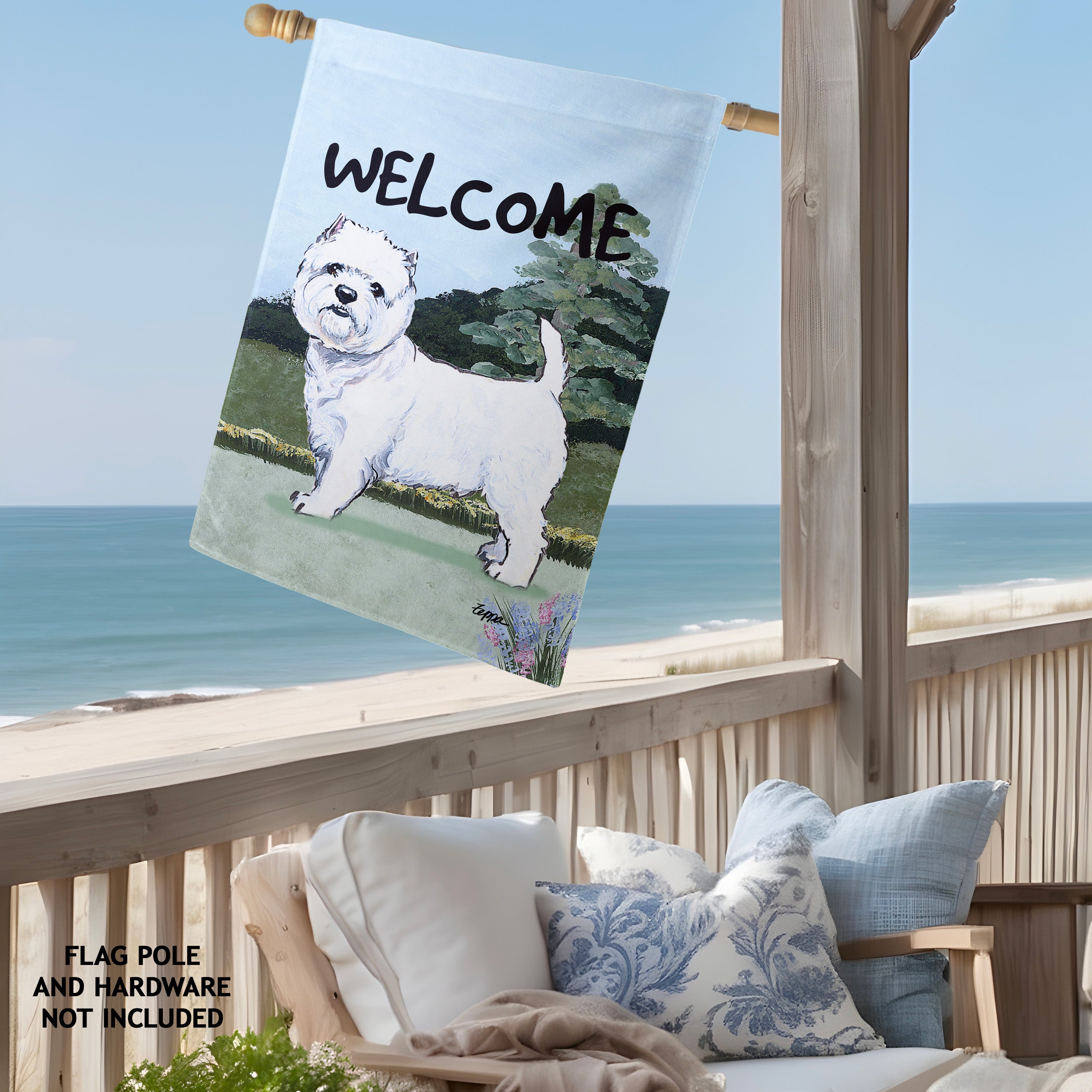 West Highland Terrier House Flag
