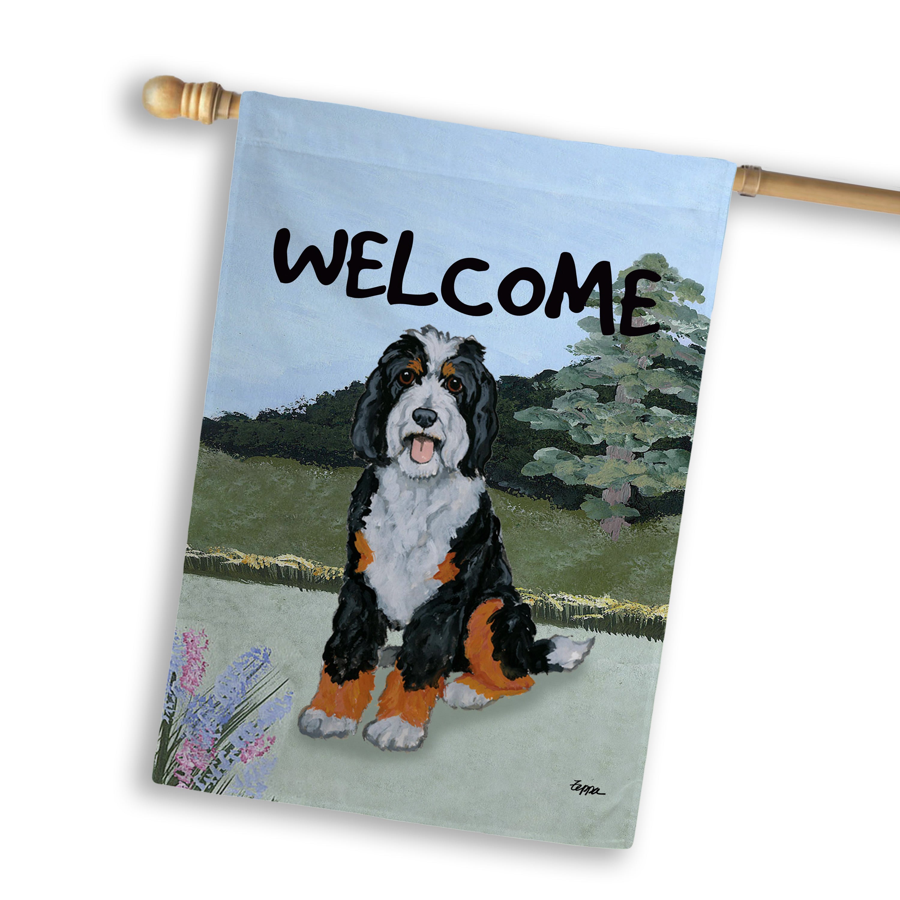 Bernedoodle House Flag