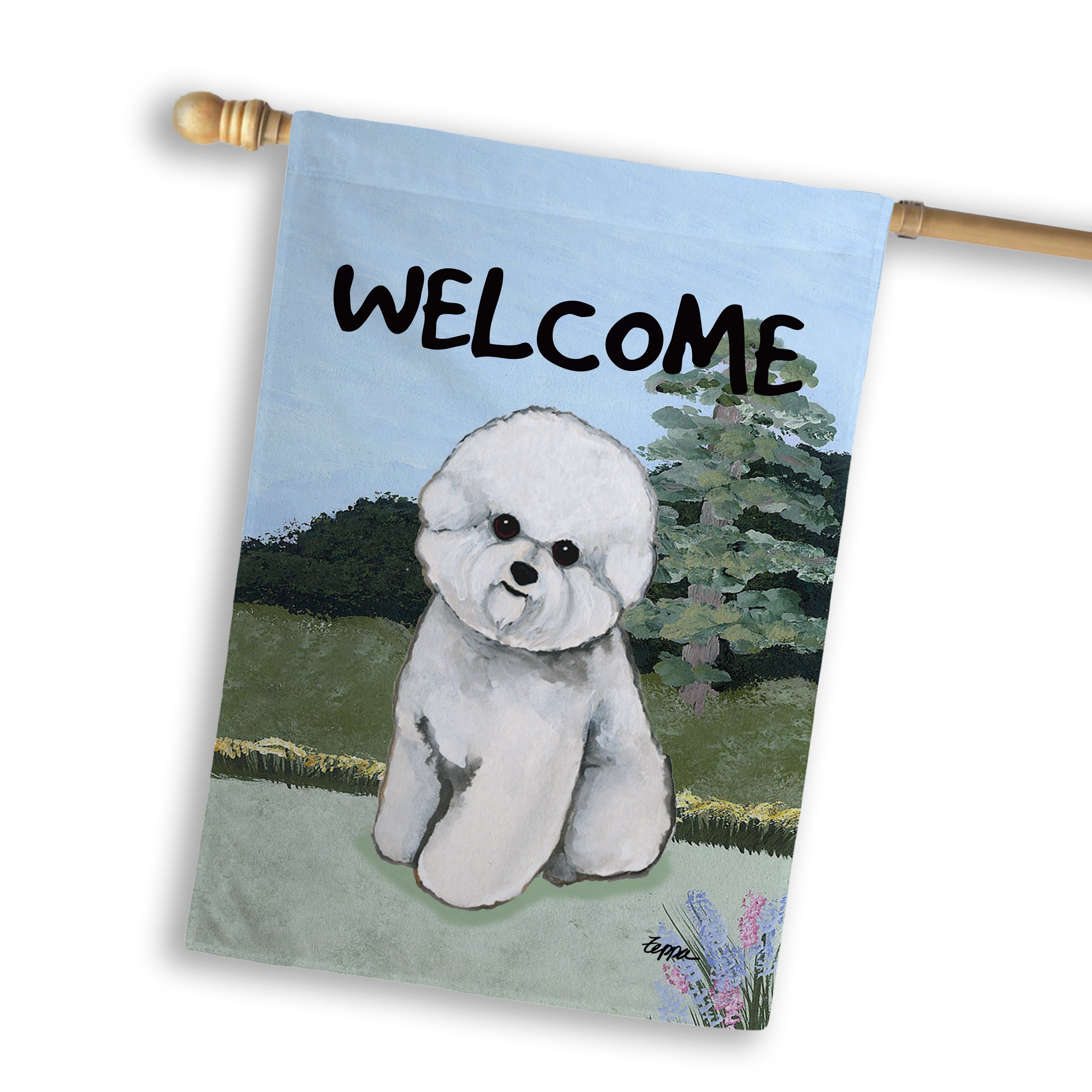 Bichon Frise House Flag