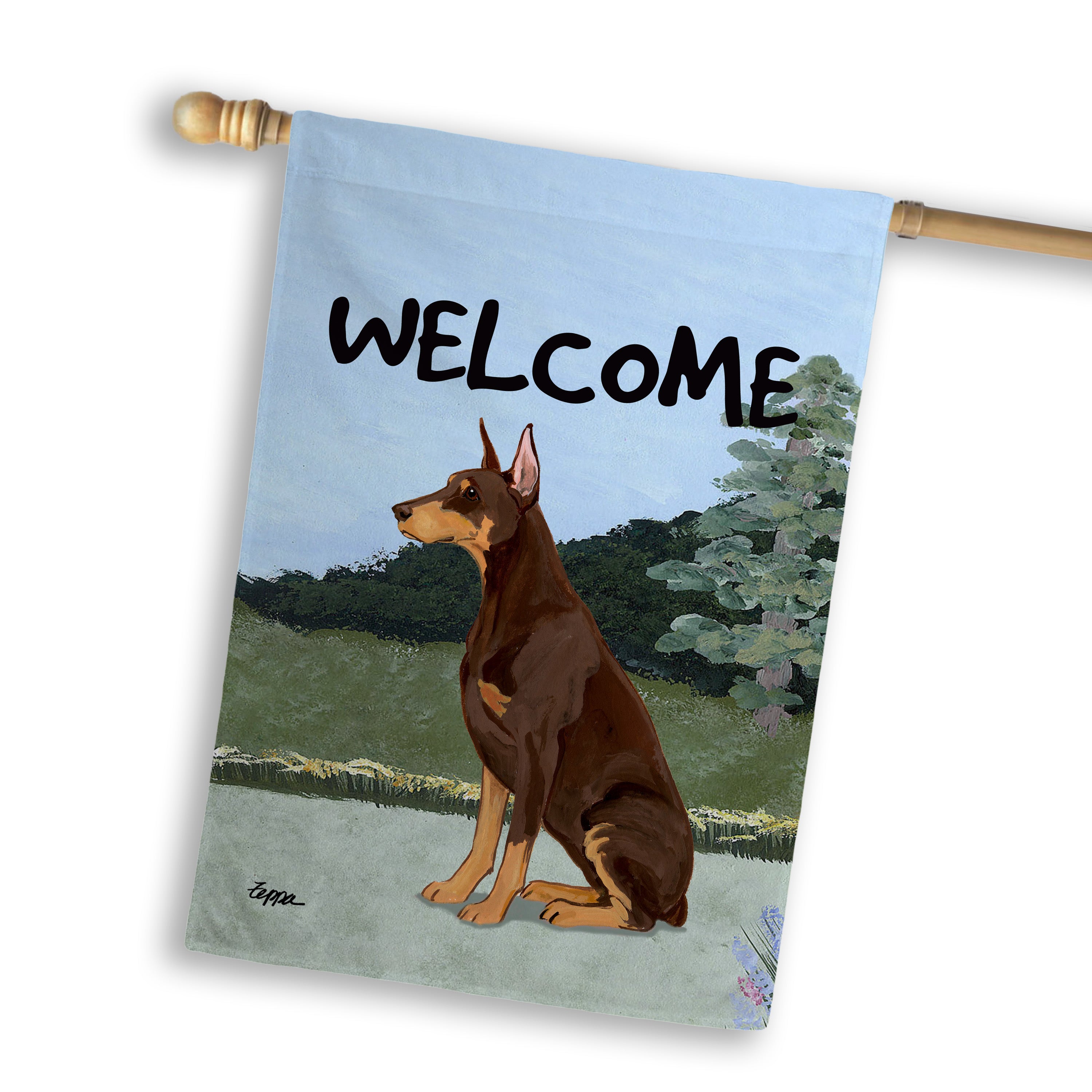 Doberman Pincher House Flag