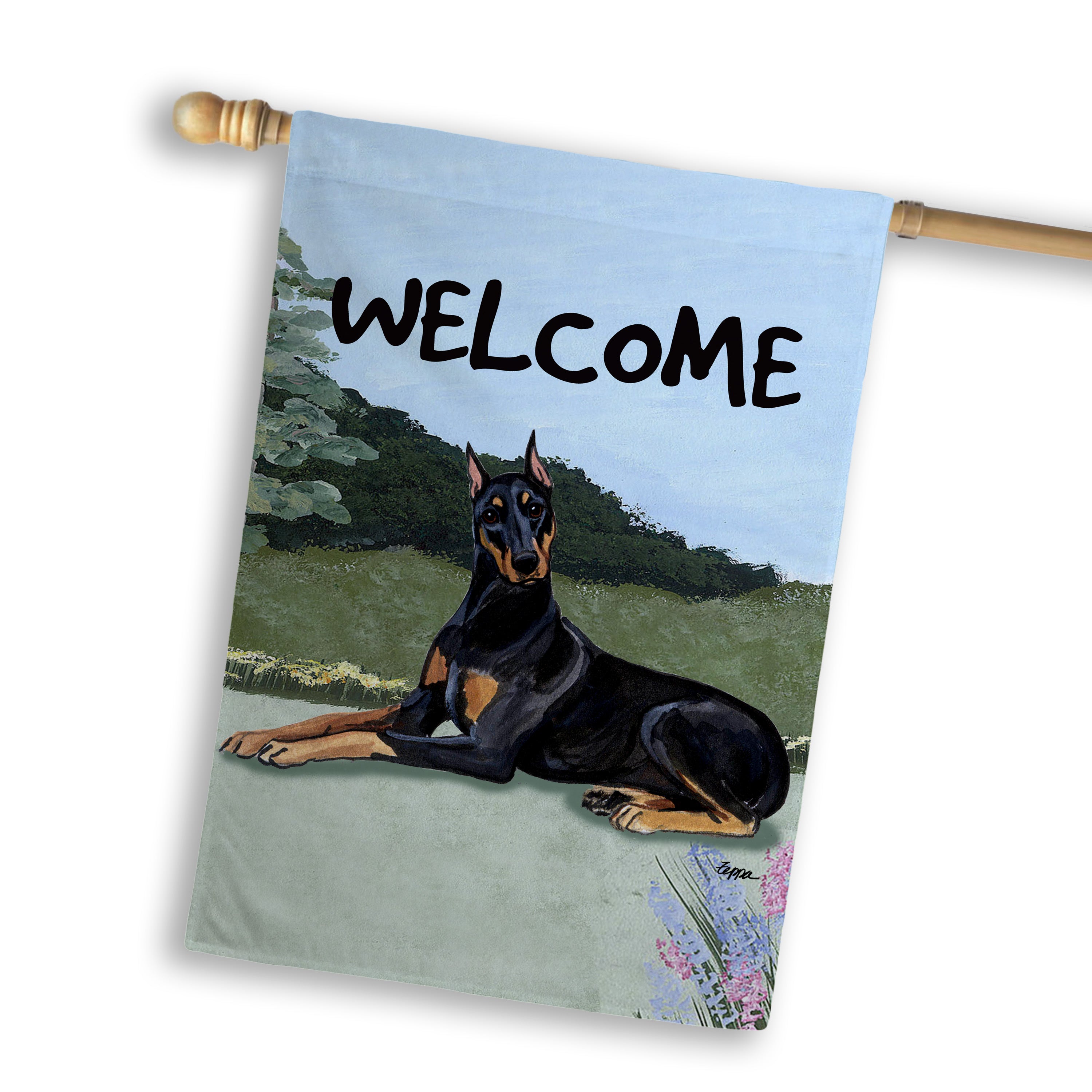 Doberman Pincher House Flag