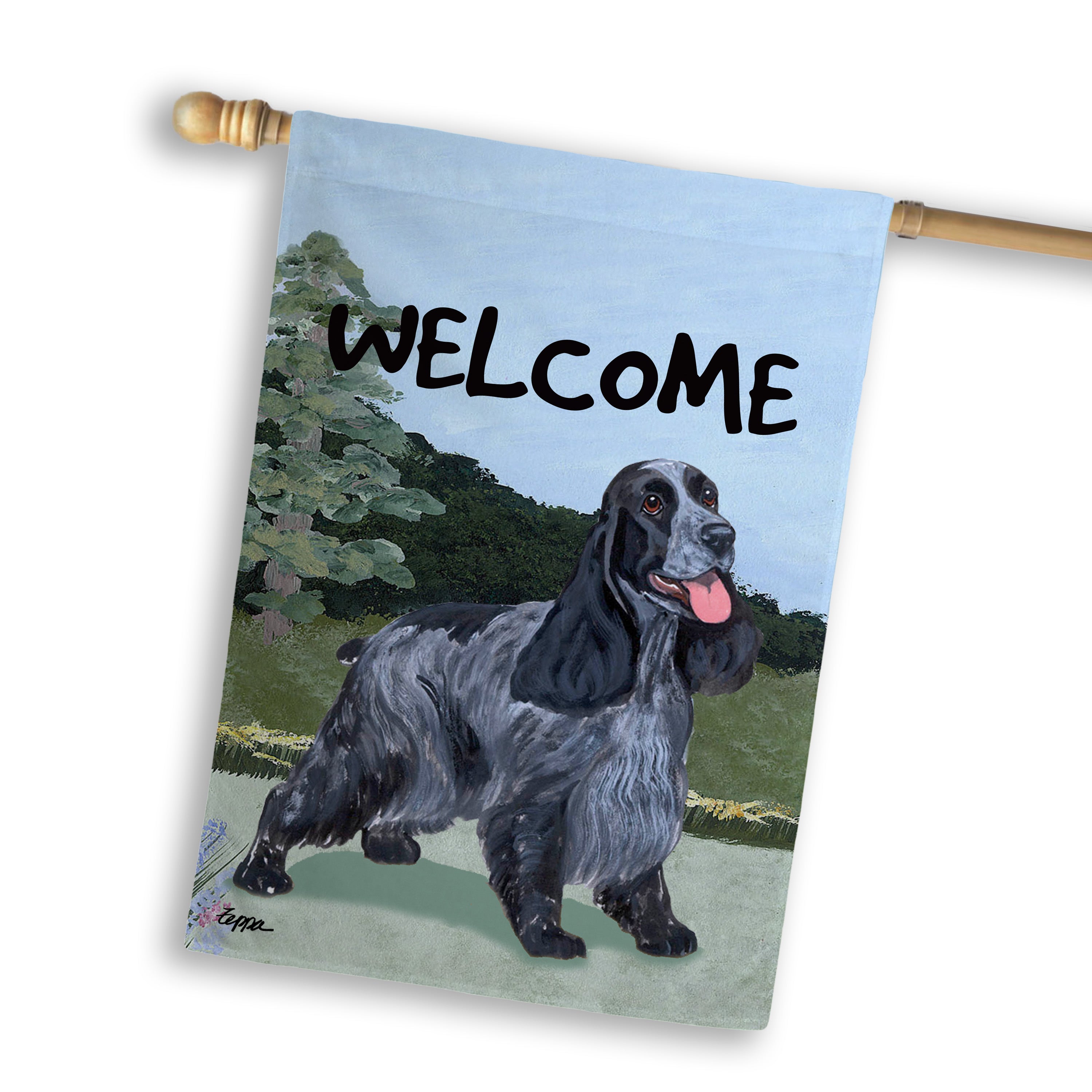 English Cocker Spaniel  House Flag