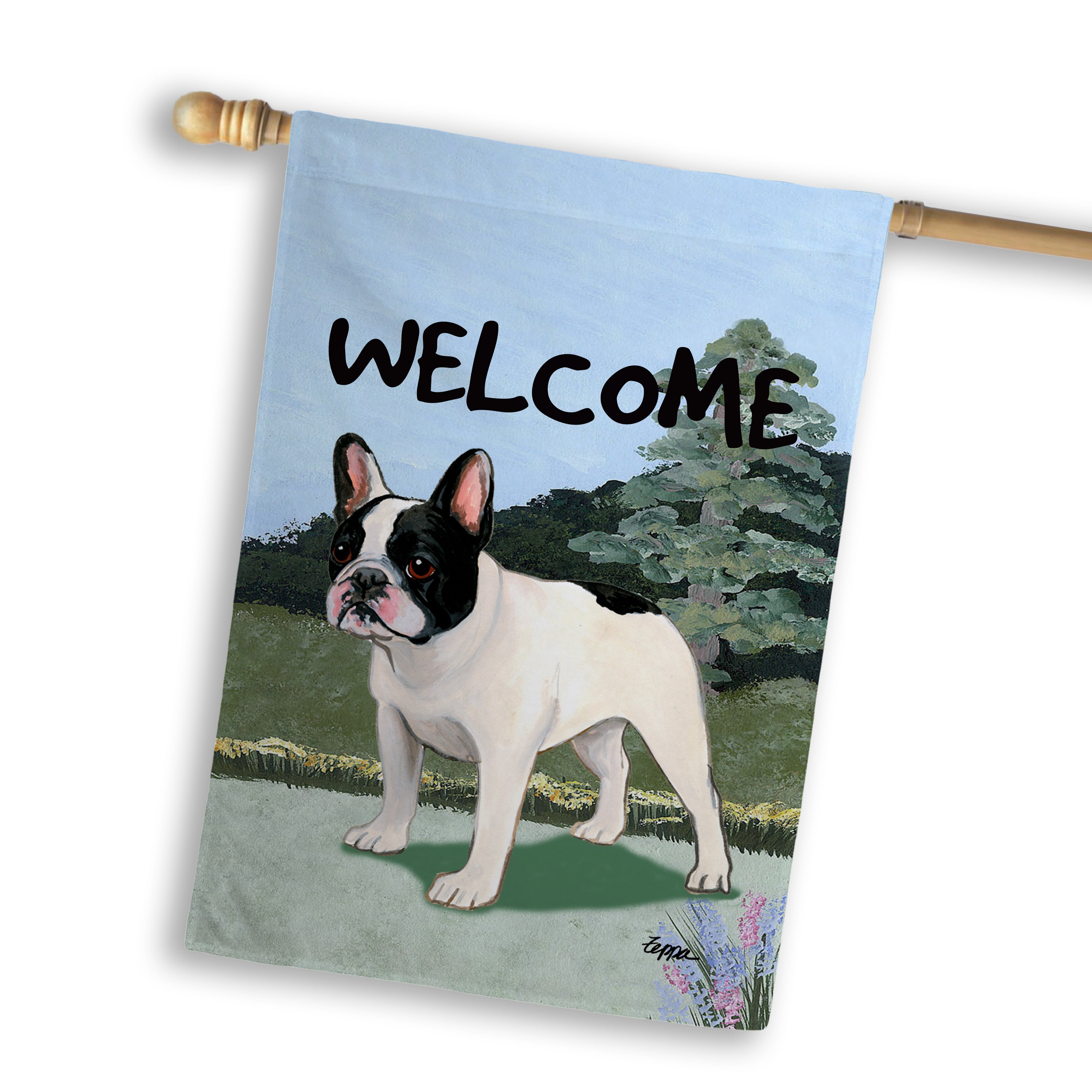 French Bulldog House Flag