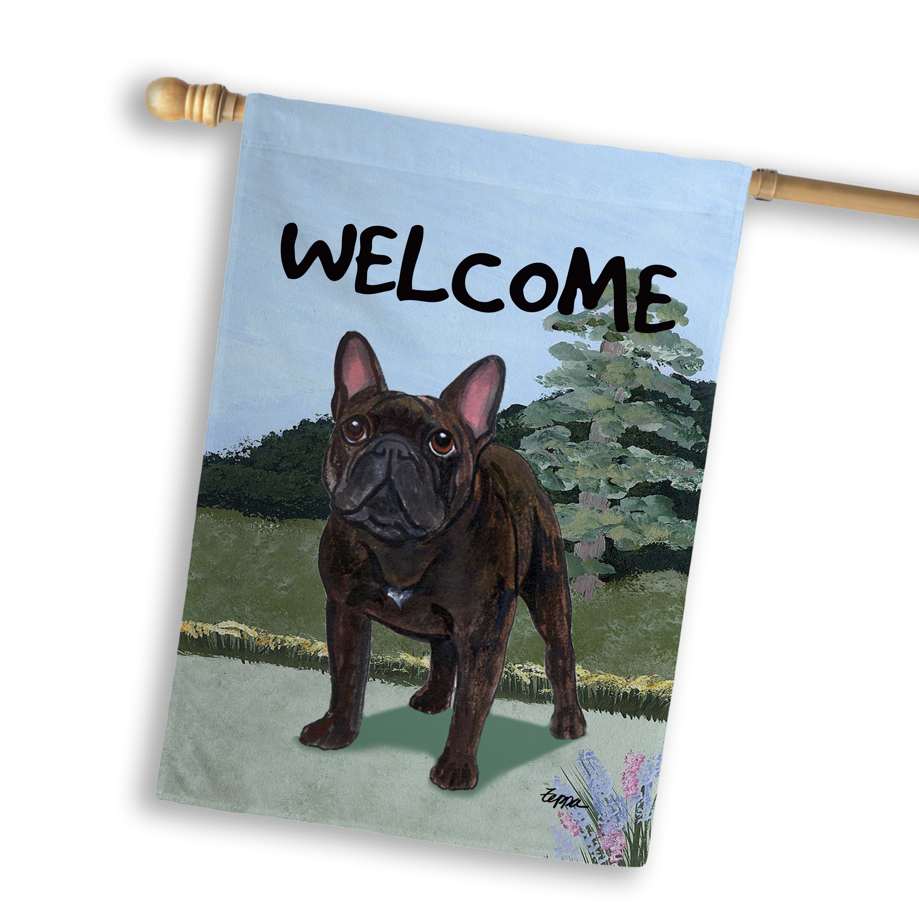 French Bulldog House Flag