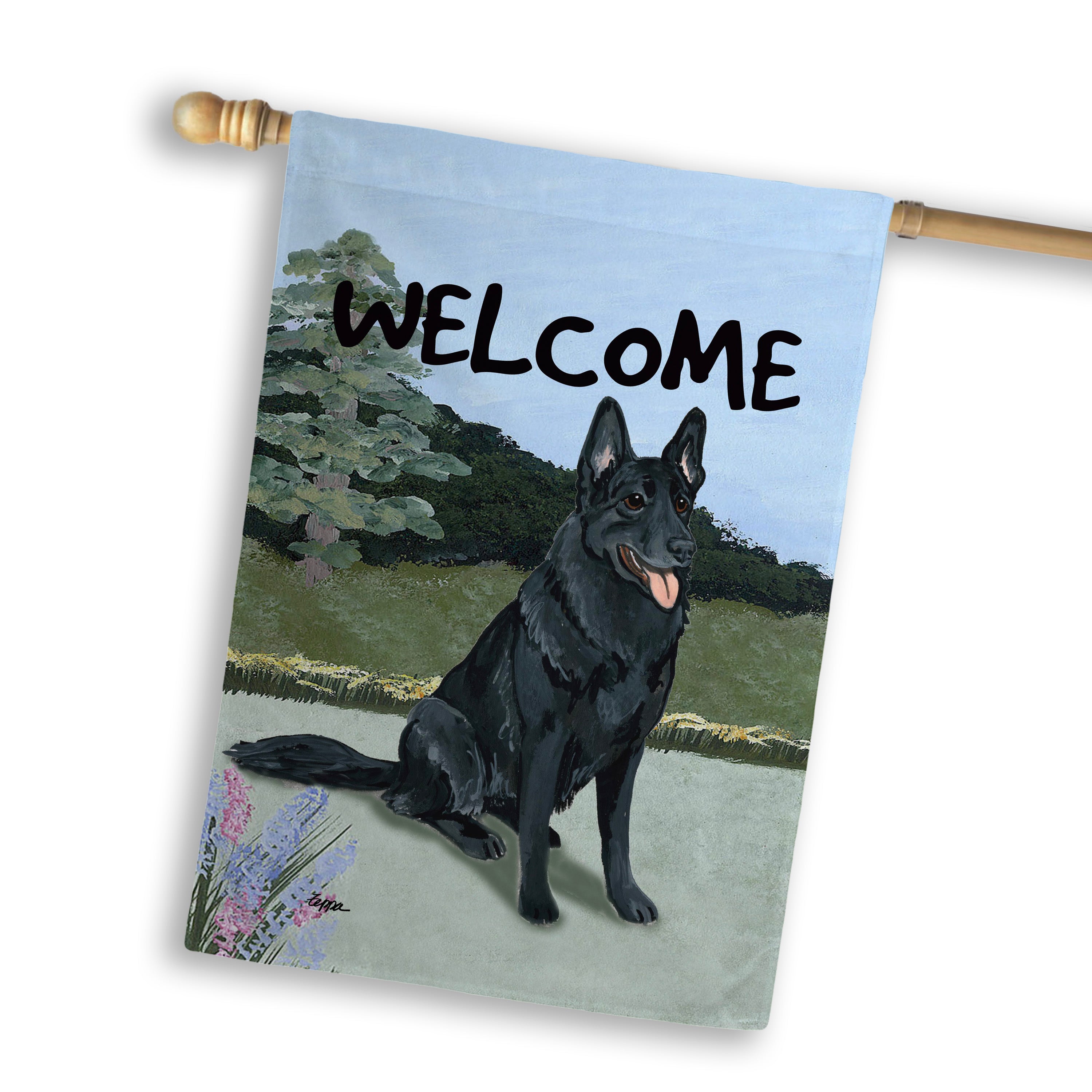 German Shepherd House Flag