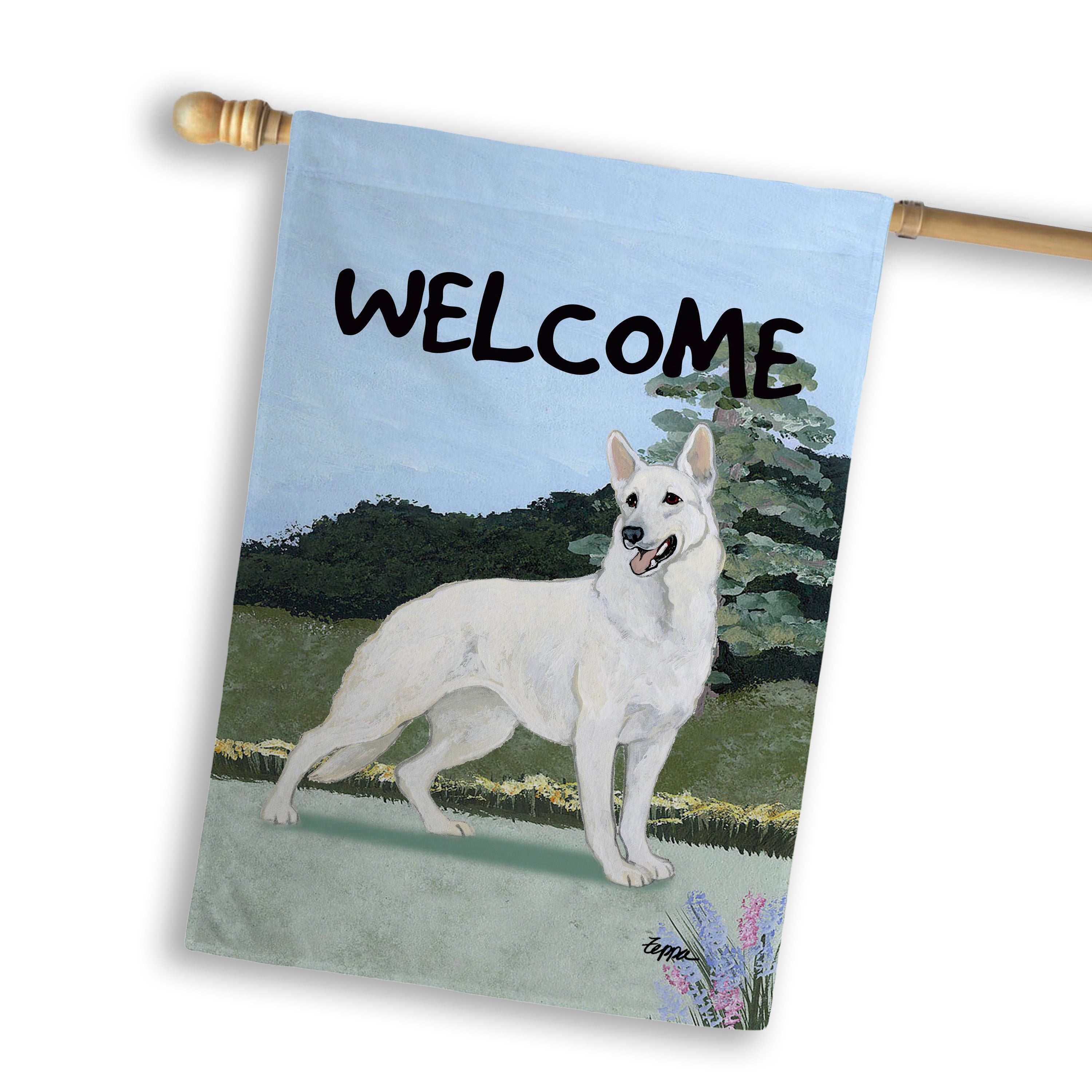 German Shepherd House Flag