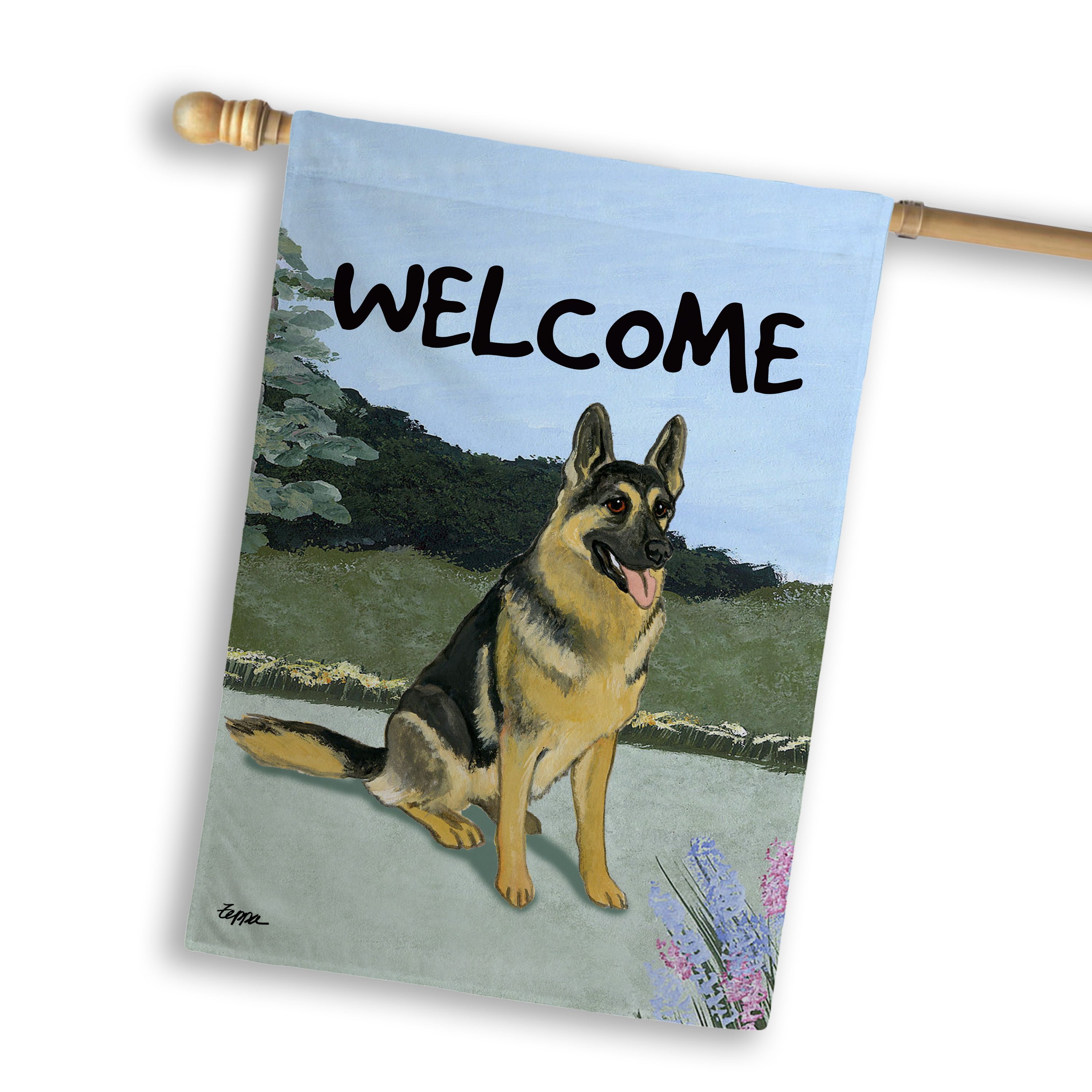 German Shepherd House Flag