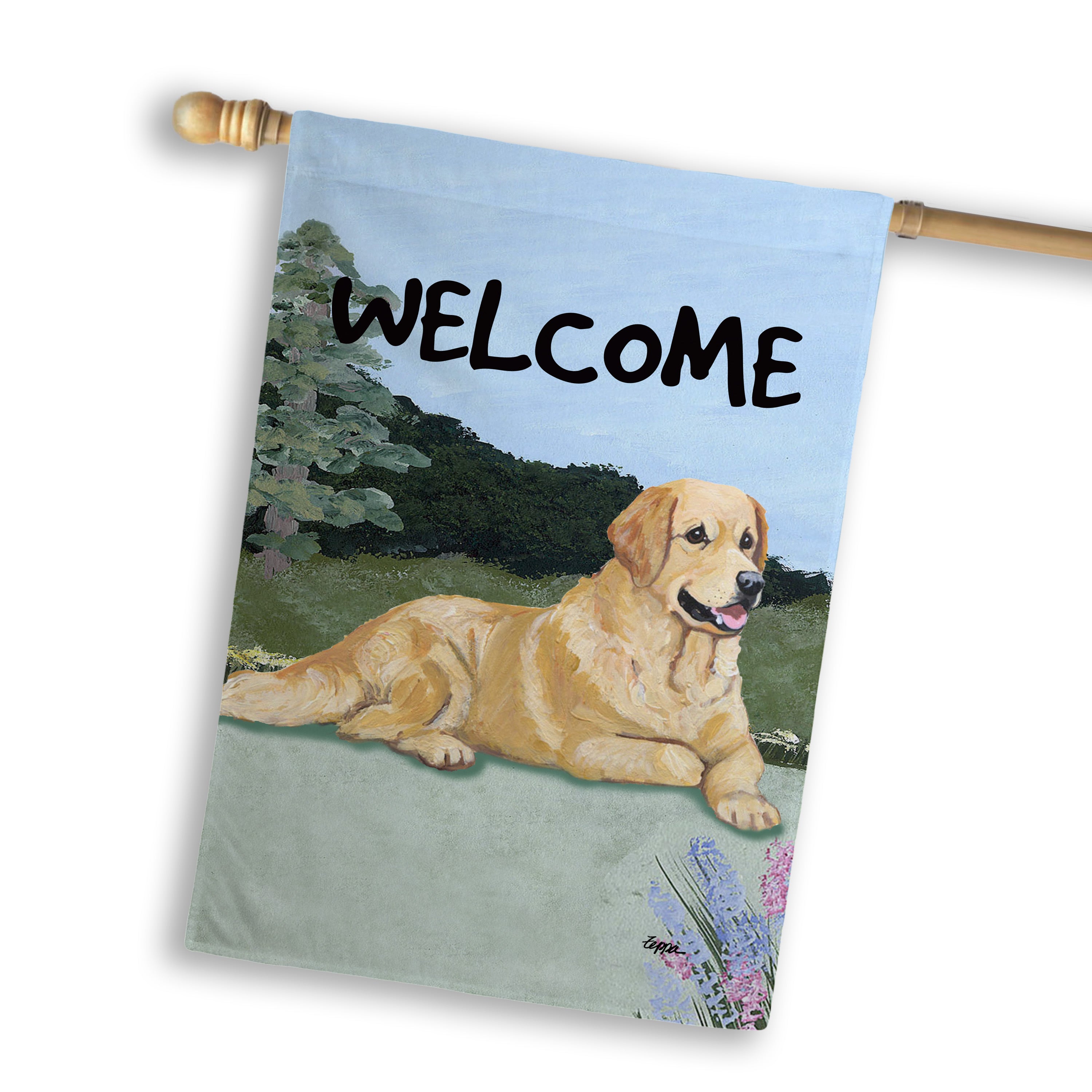Golden Retriever House Flag