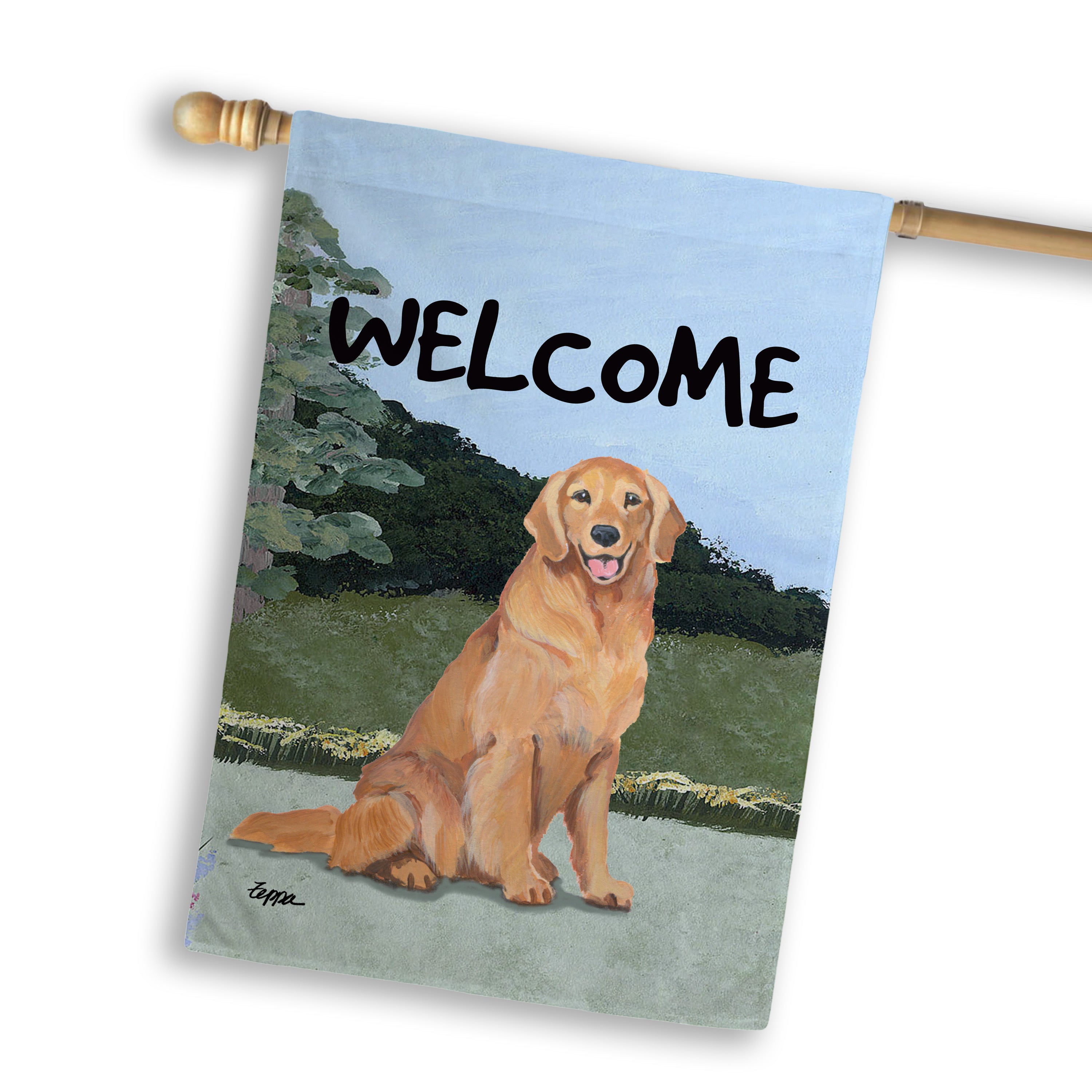 Golden Retriever House Flag