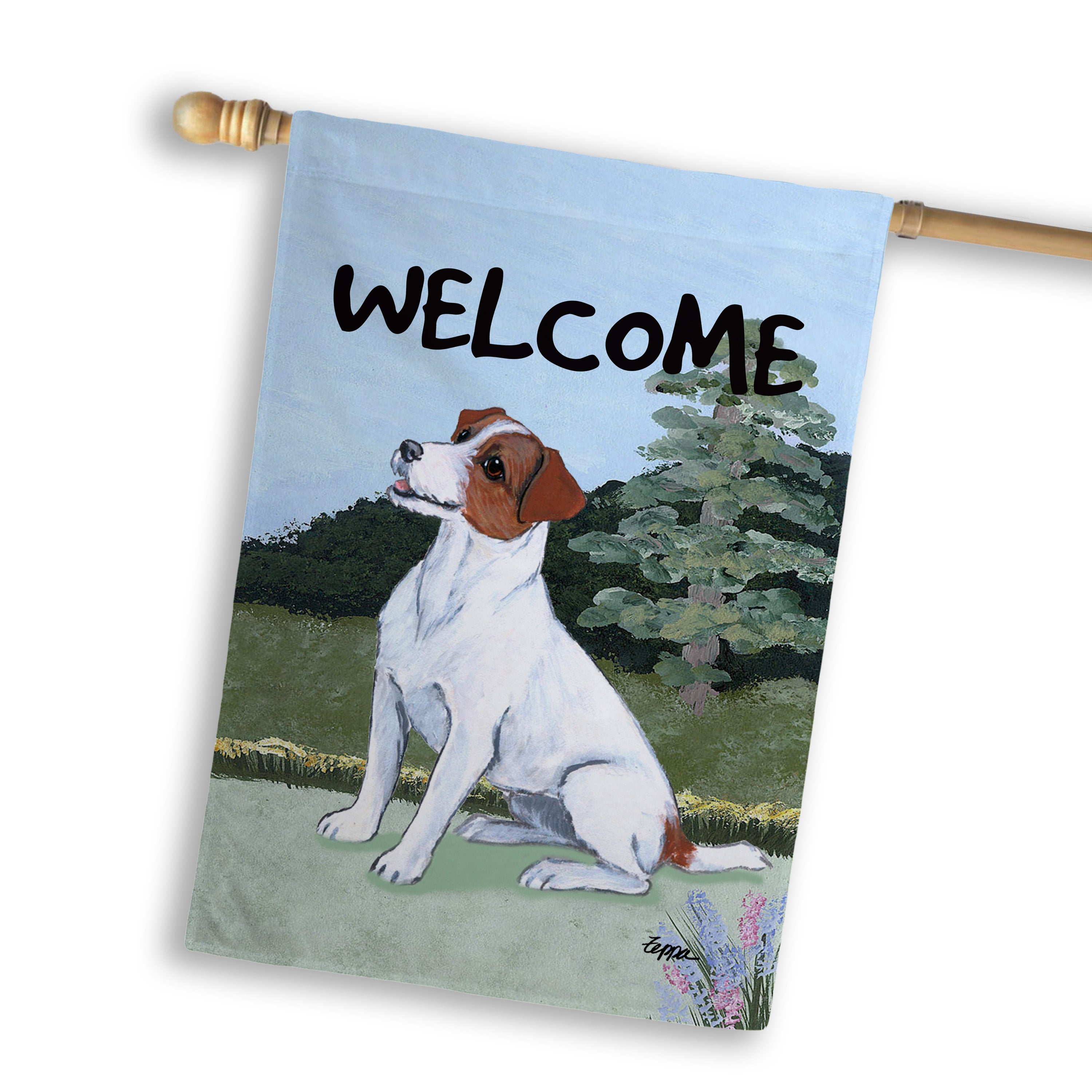 Jack Russell Terrier House Flag