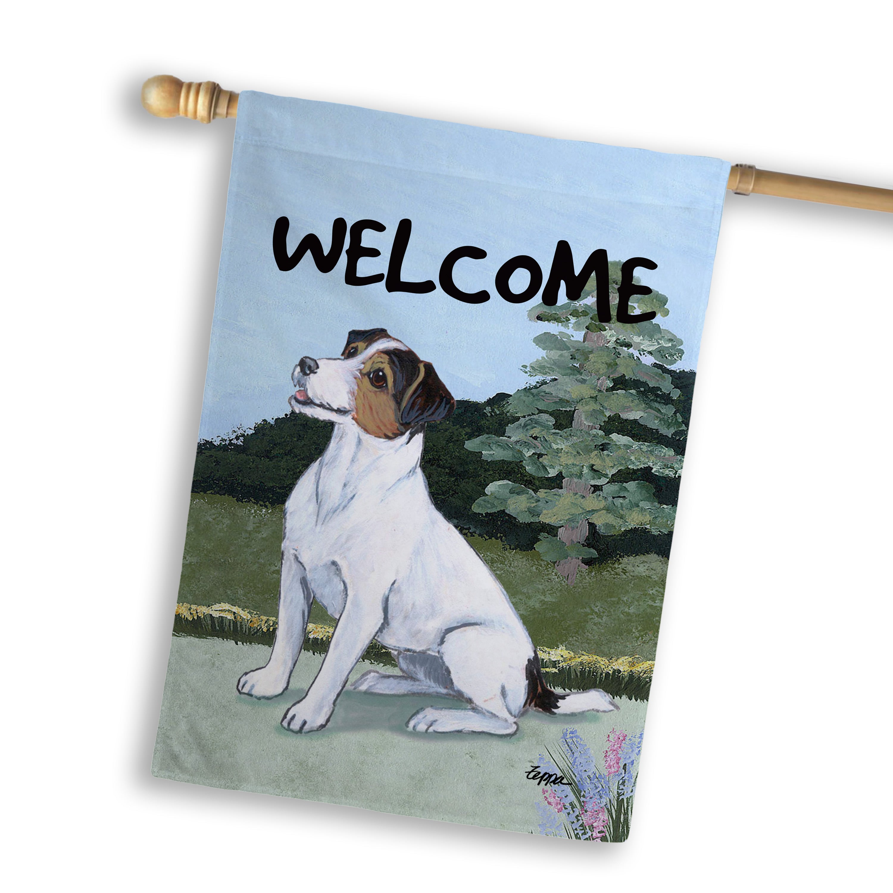 Jack Russell Terrier House Flag