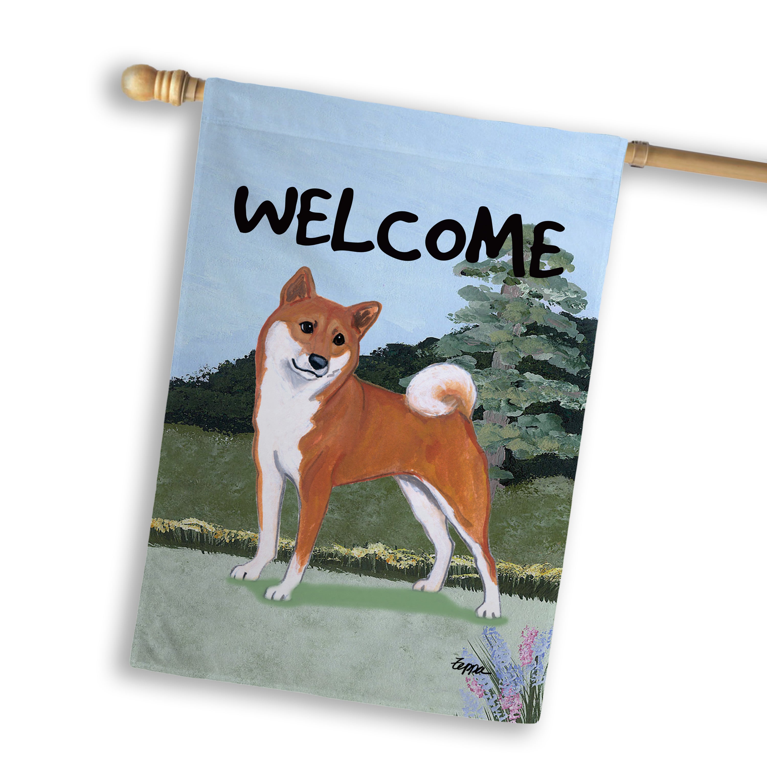 Shiba Inu House Flag