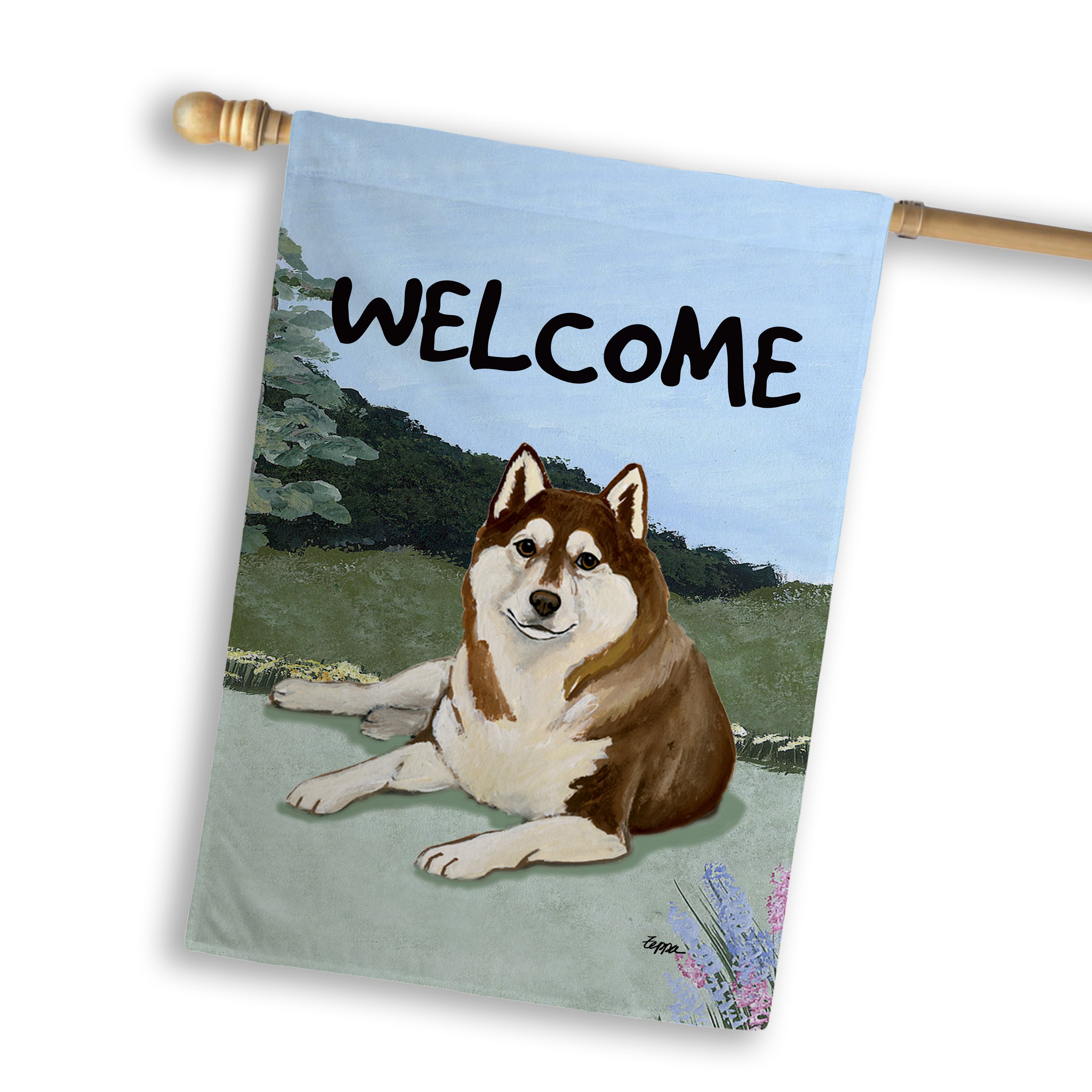 Siberian Husky House Flag