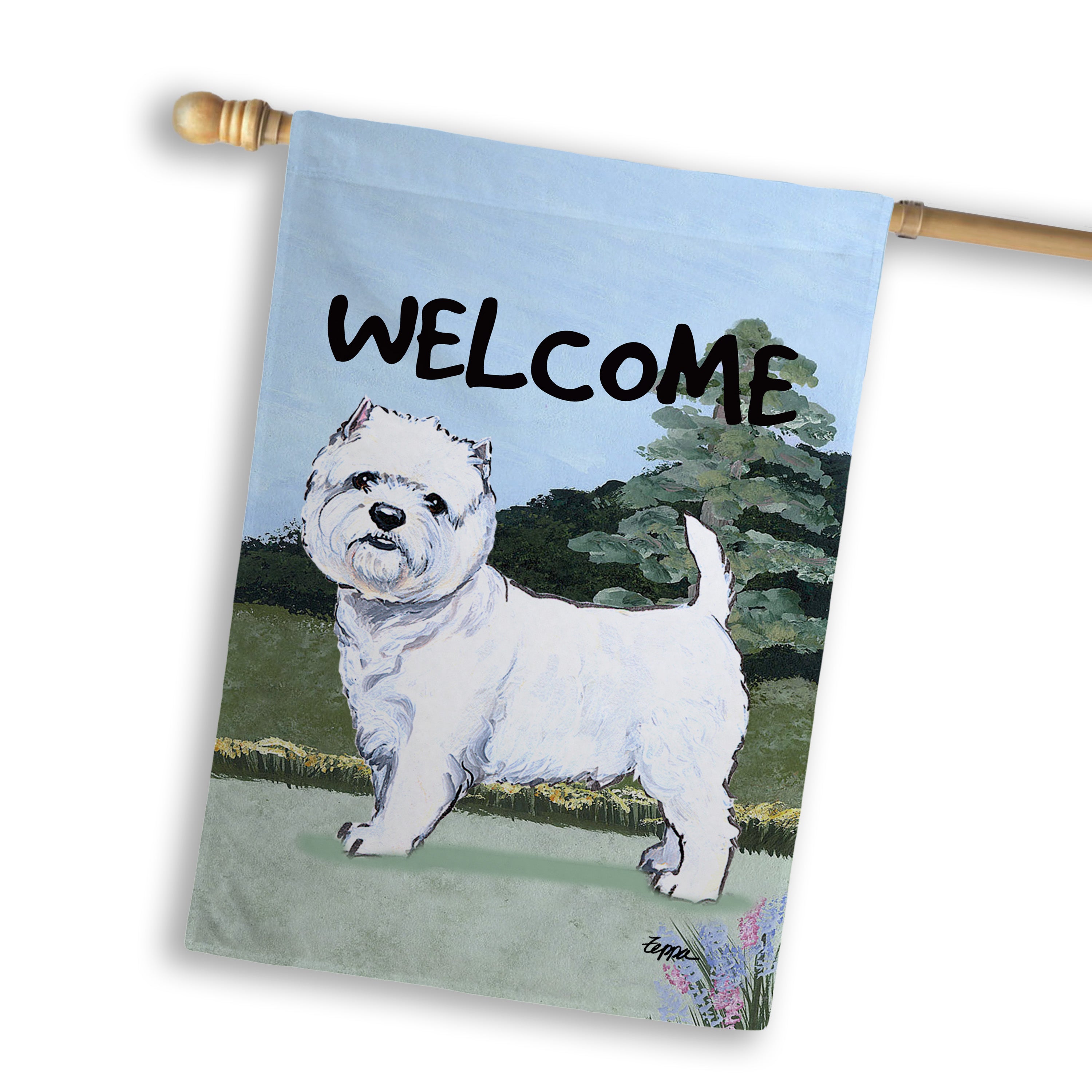 West Highland Terrier House Flag