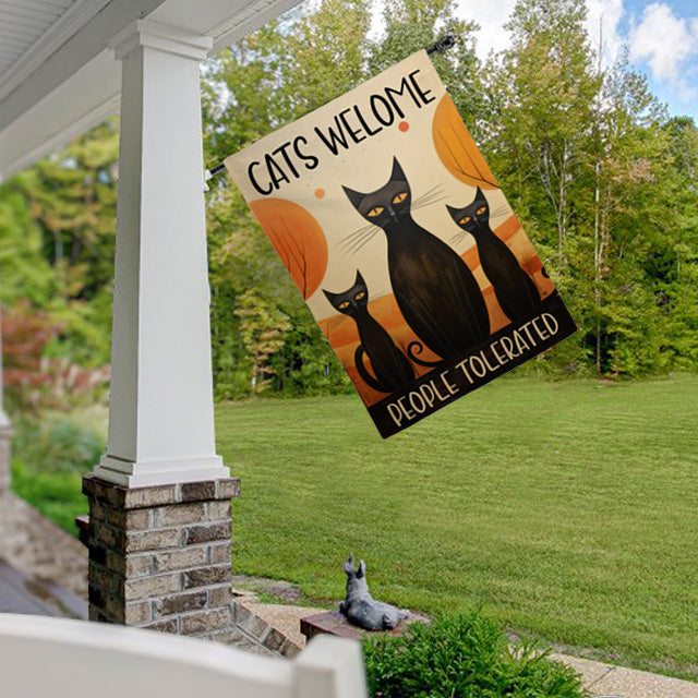 Cats Welcome House Flag