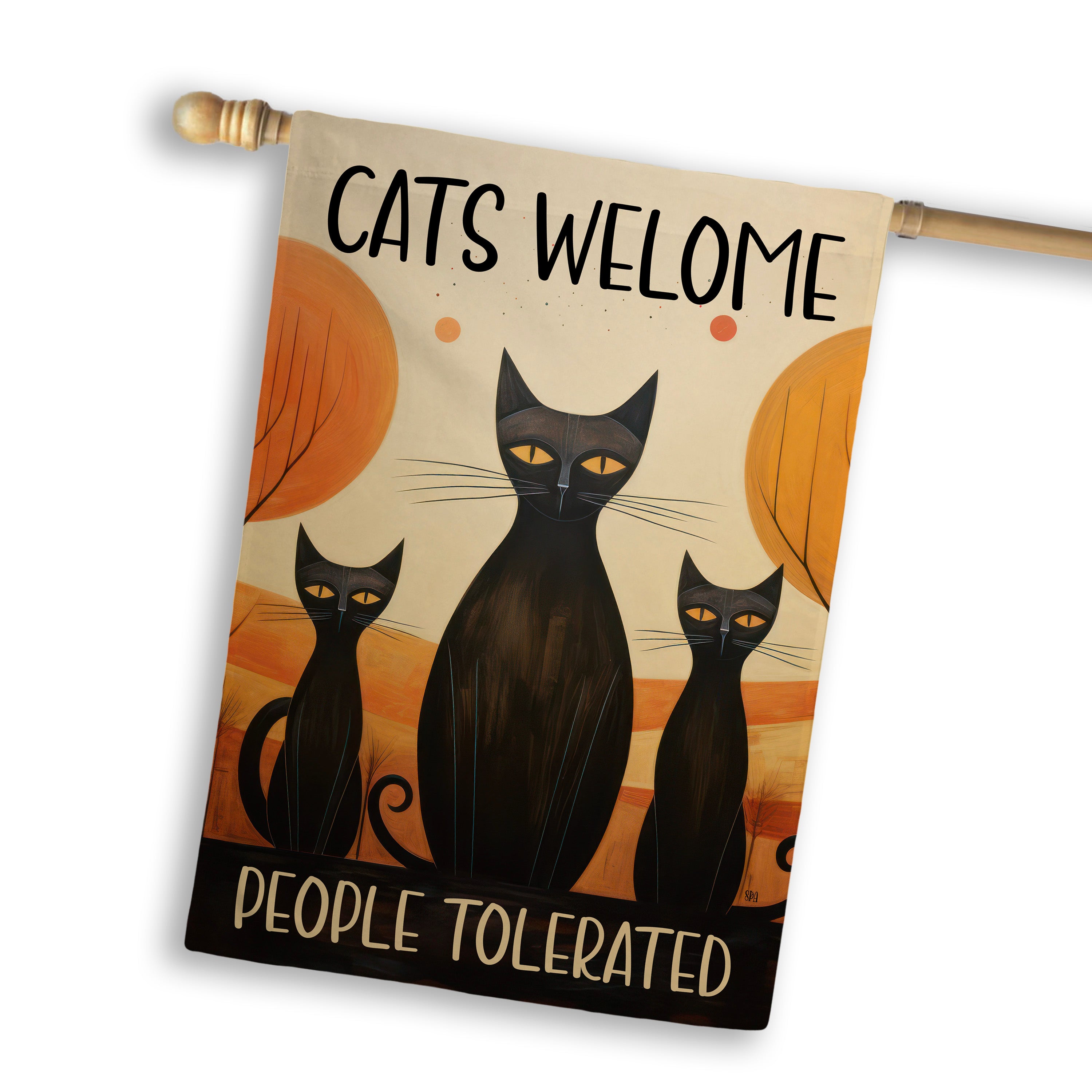 Cats Welcome House Flag