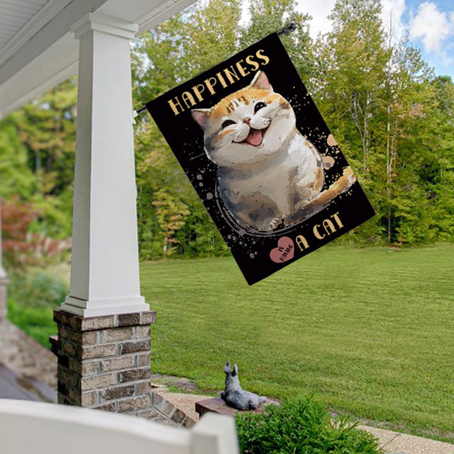 Happiness Cat House Flag