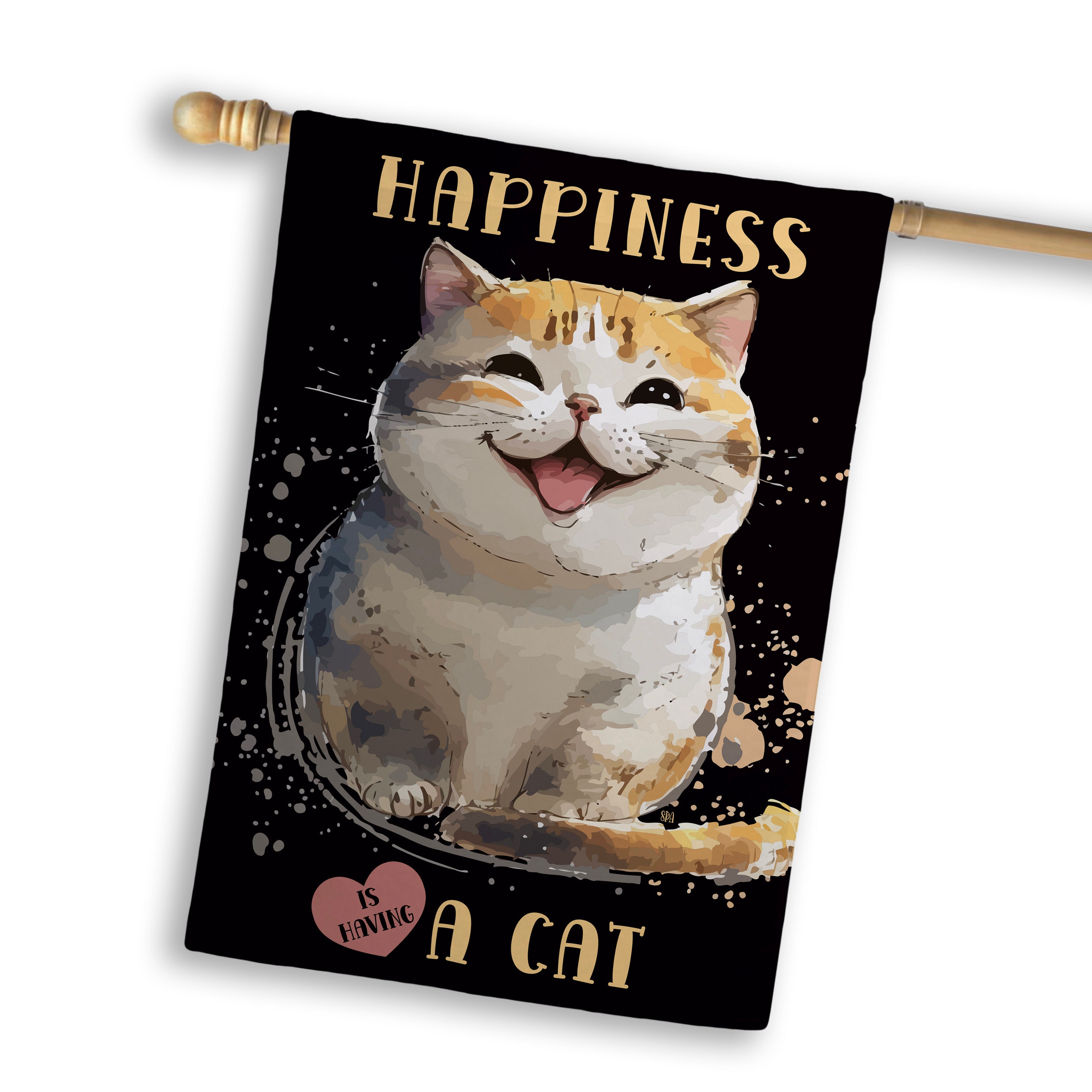 Happiness Cat House Flag