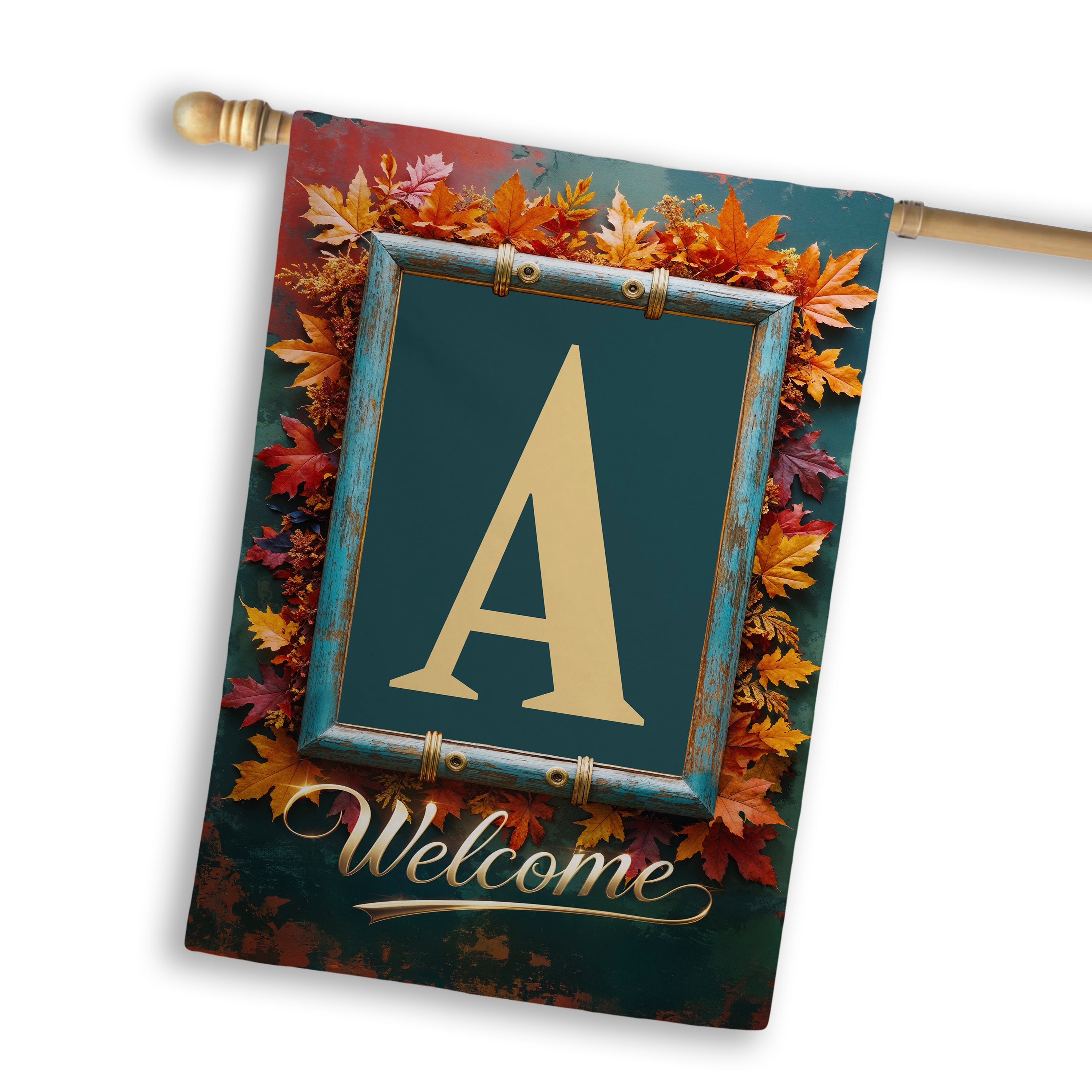 Fall, Welcome Fall, Monogram, House Flag