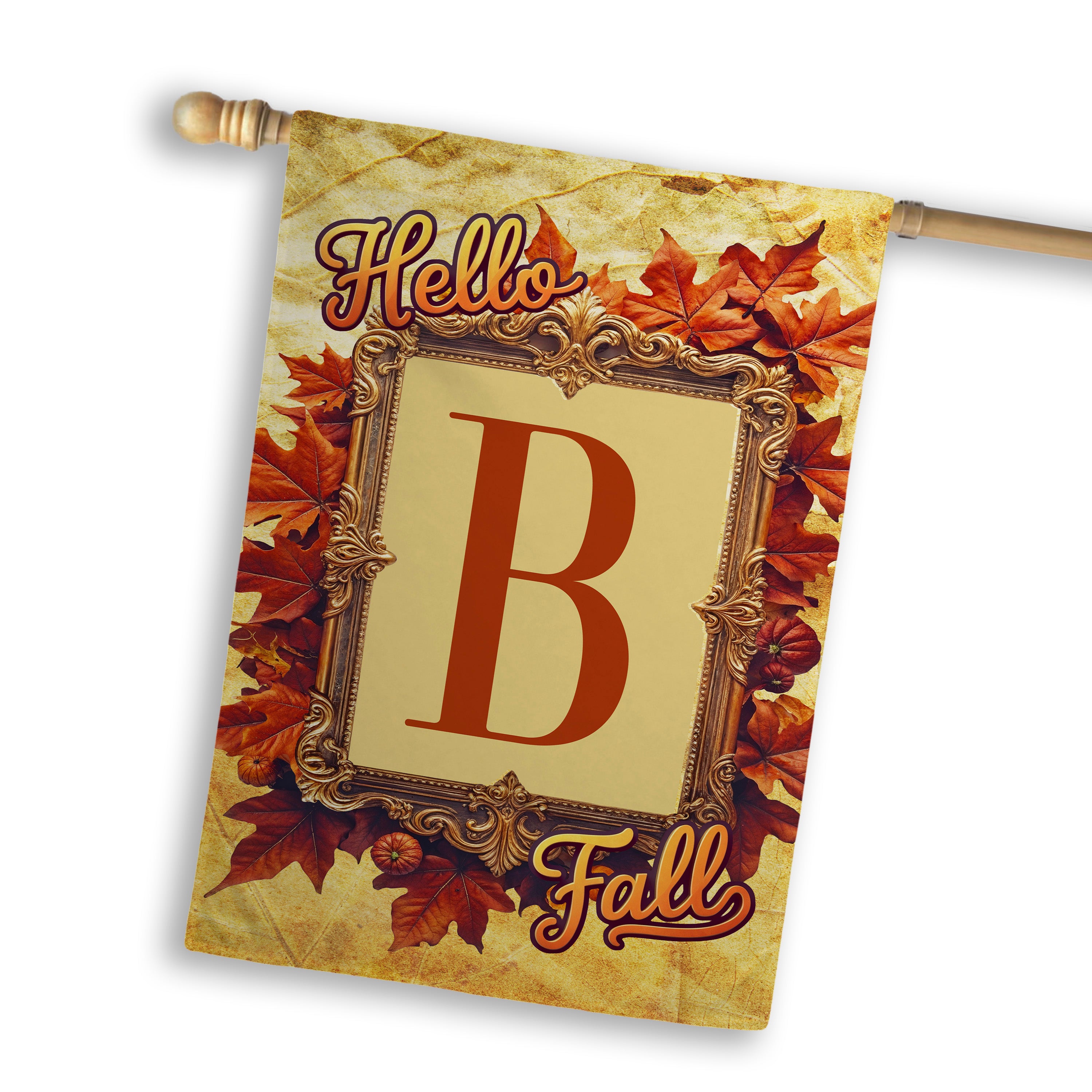 Fall, Hello Fall, Monogram, House Flag