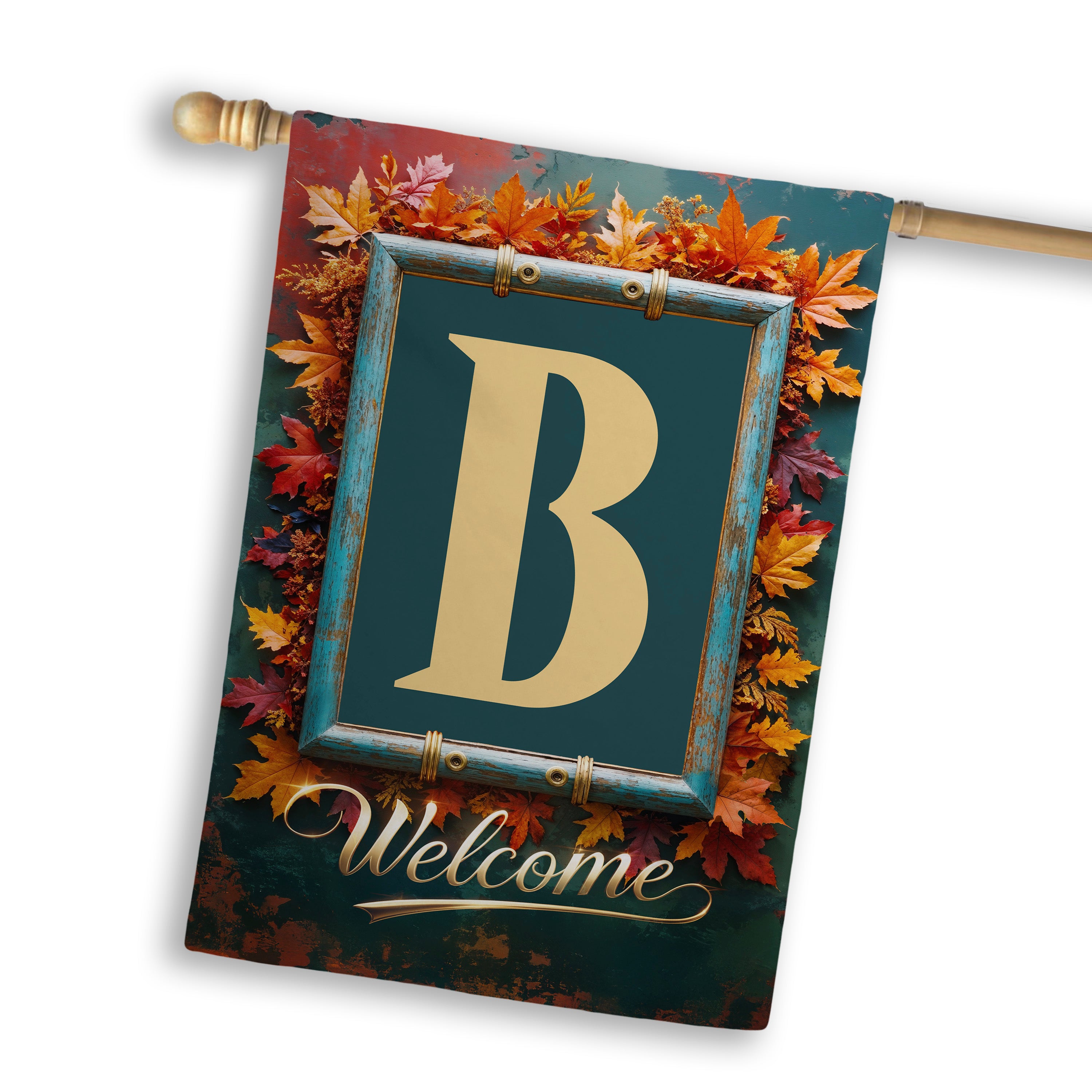 Fall, Welcome Fall, Monogram, House Flag