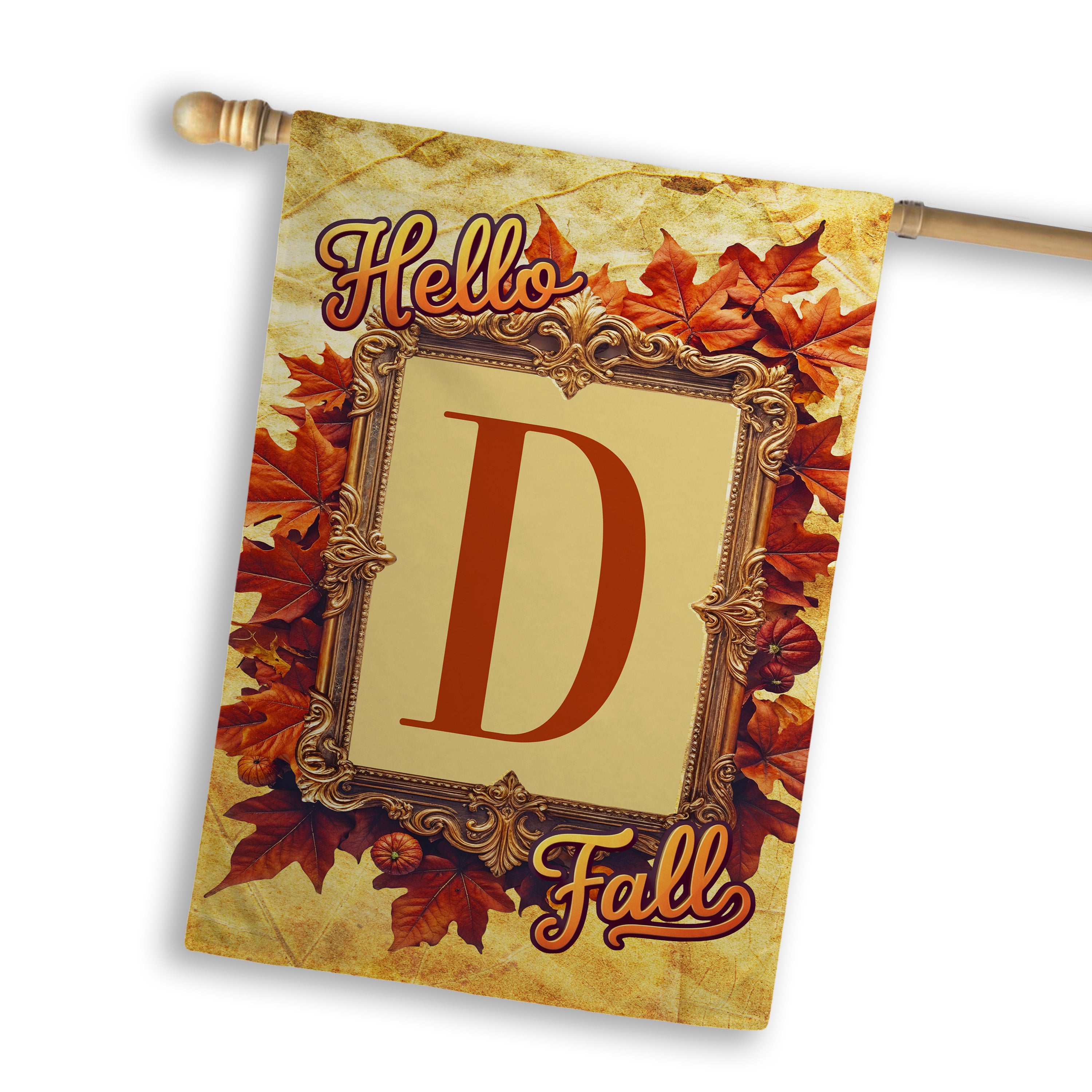 Fall, Hello Fall, Monogram, House Flag