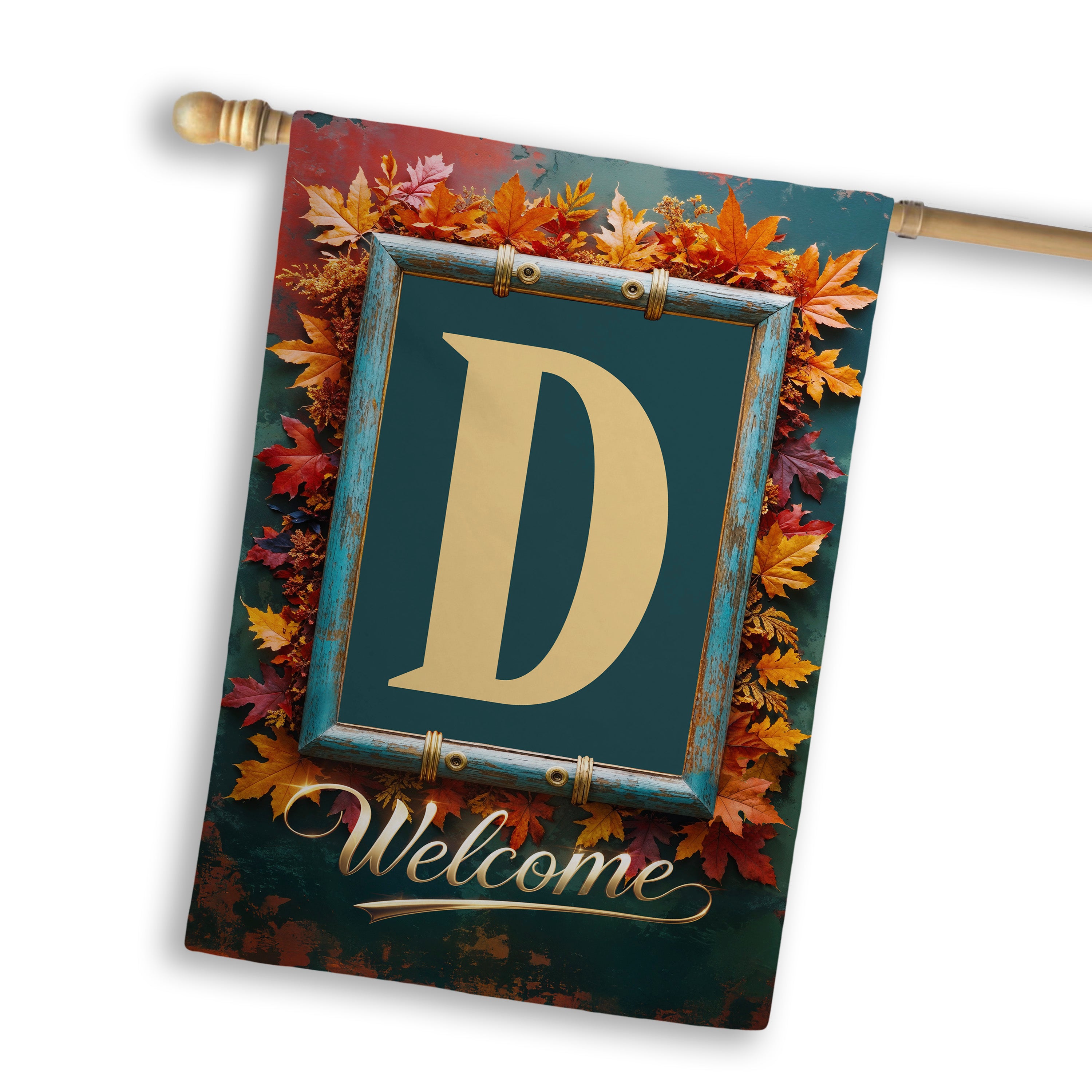 Fall, Welcome Fall, Monogram, House Flag