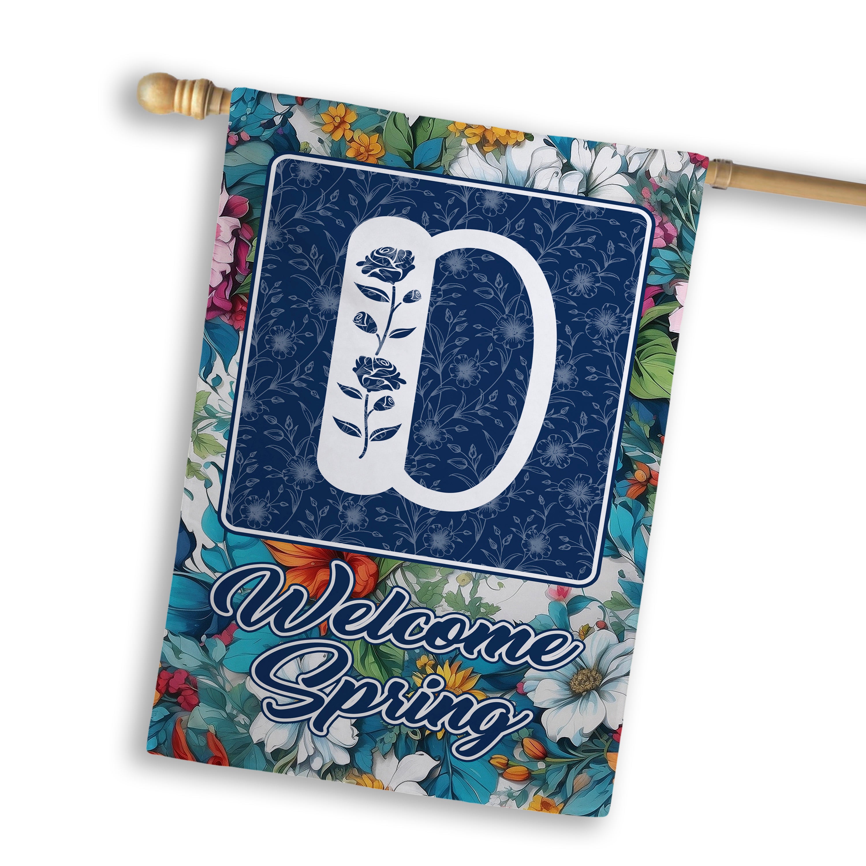 Spring, Welcome Spring,  Monogram, House Flag