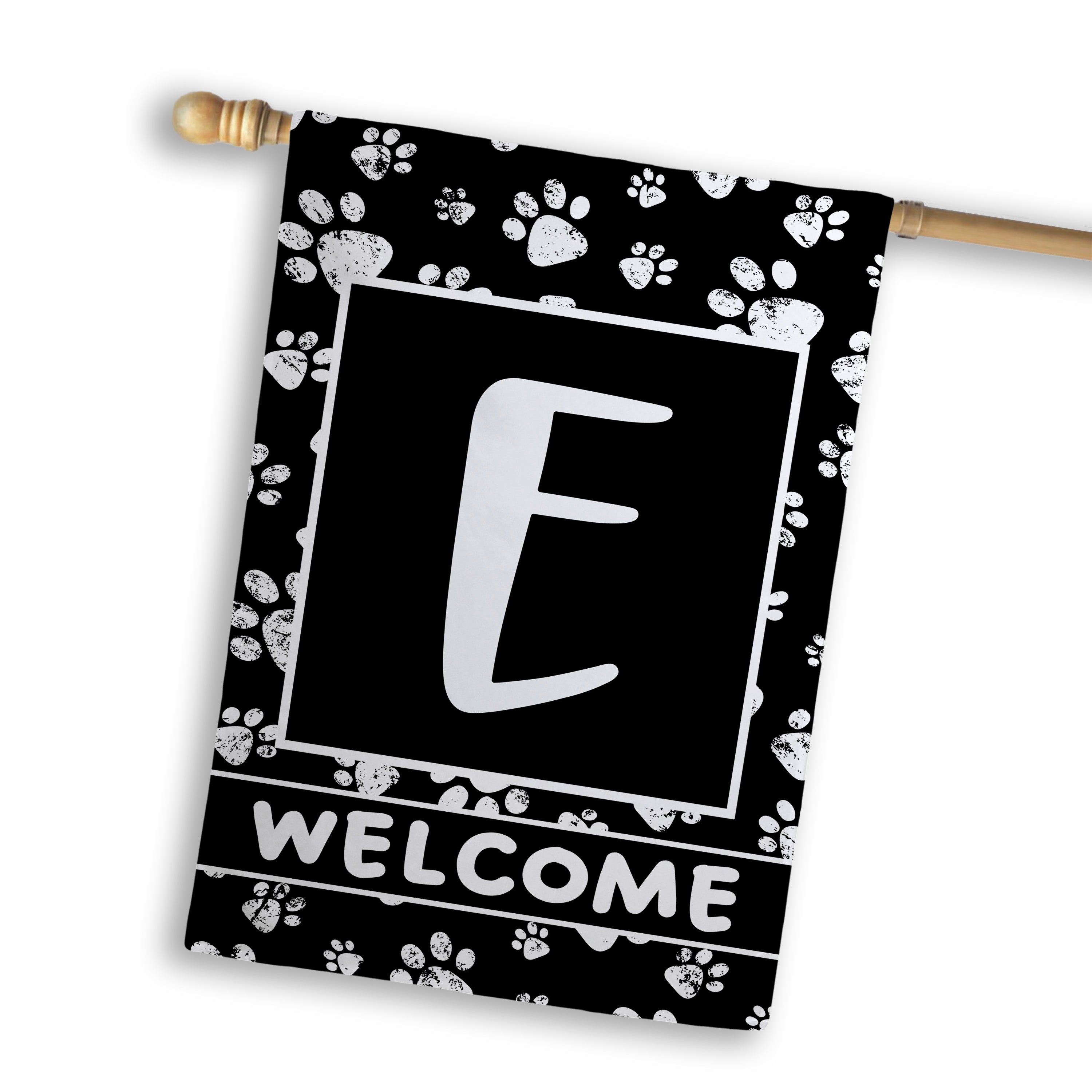 Welcome, Chalk Paws, Monogram, House Flag