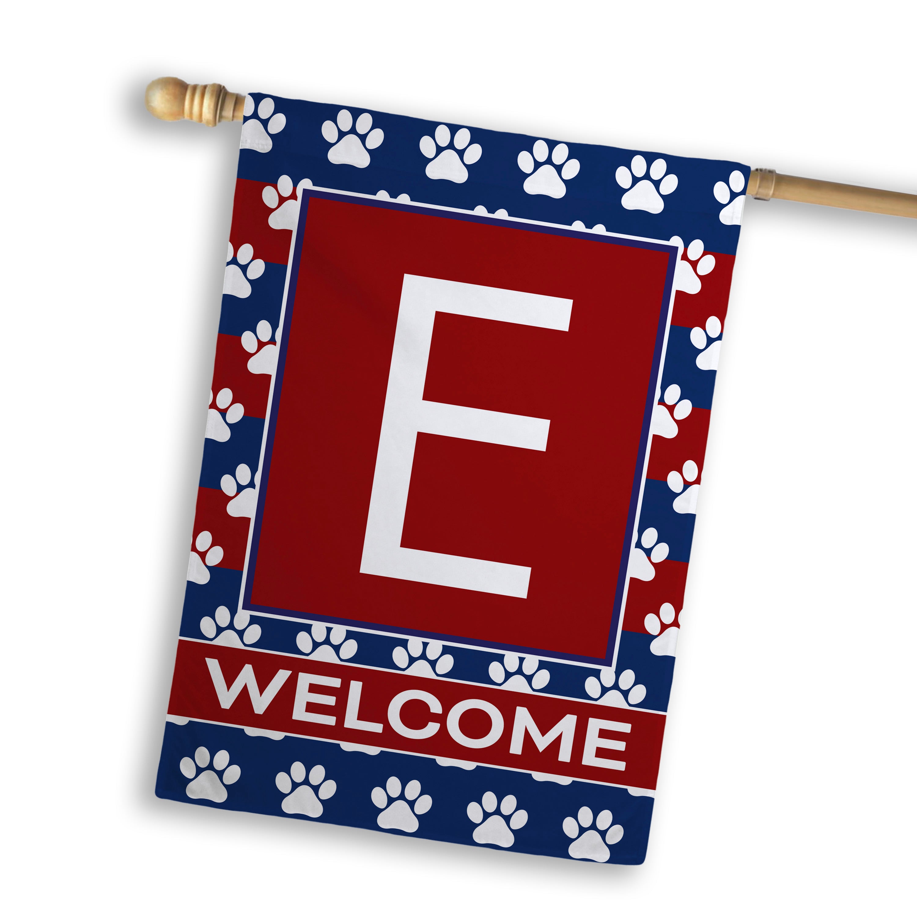 Patriotic, Paws Stripes, Monogram, House Flag