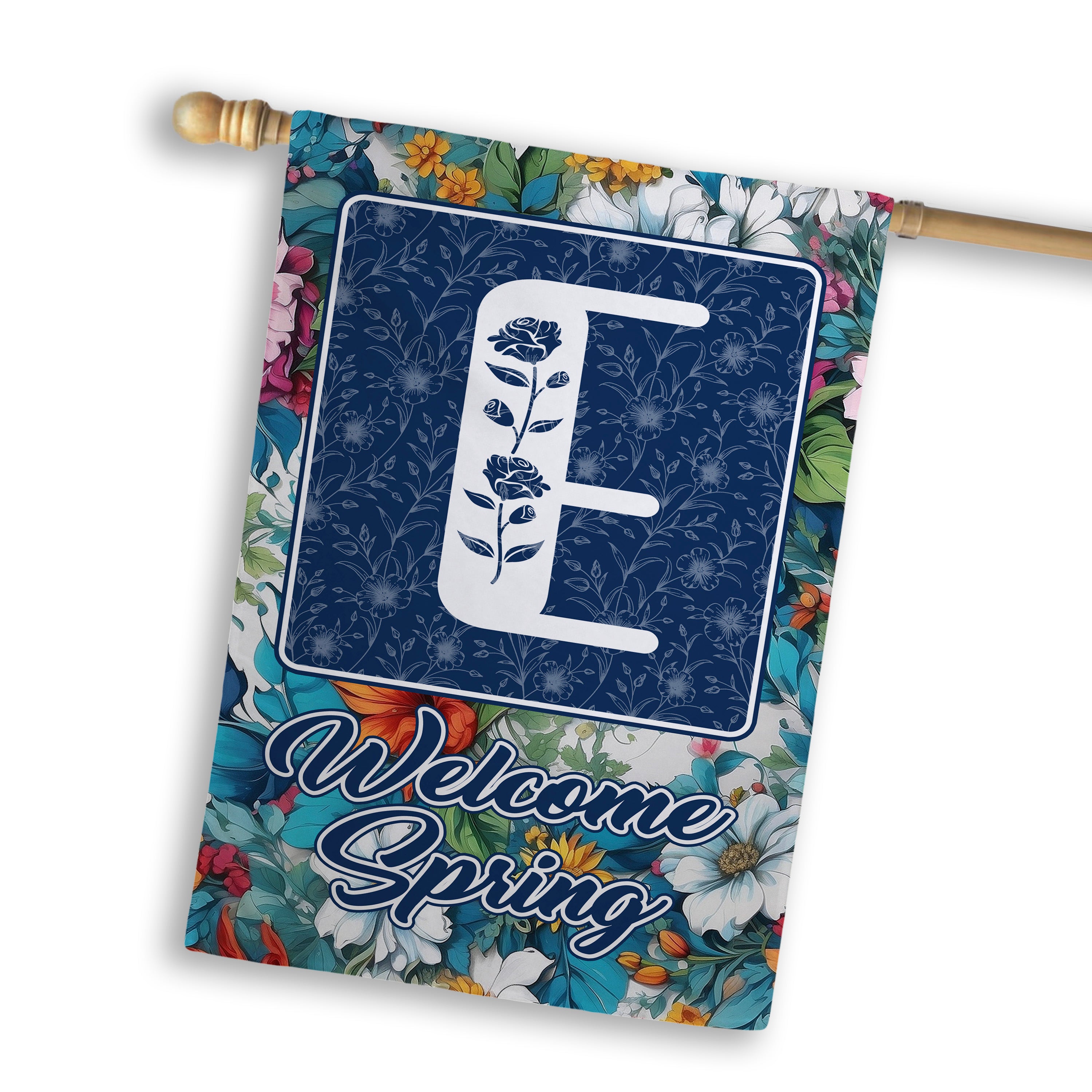 Spring, Welcome Spring,  Monogram, House Flag