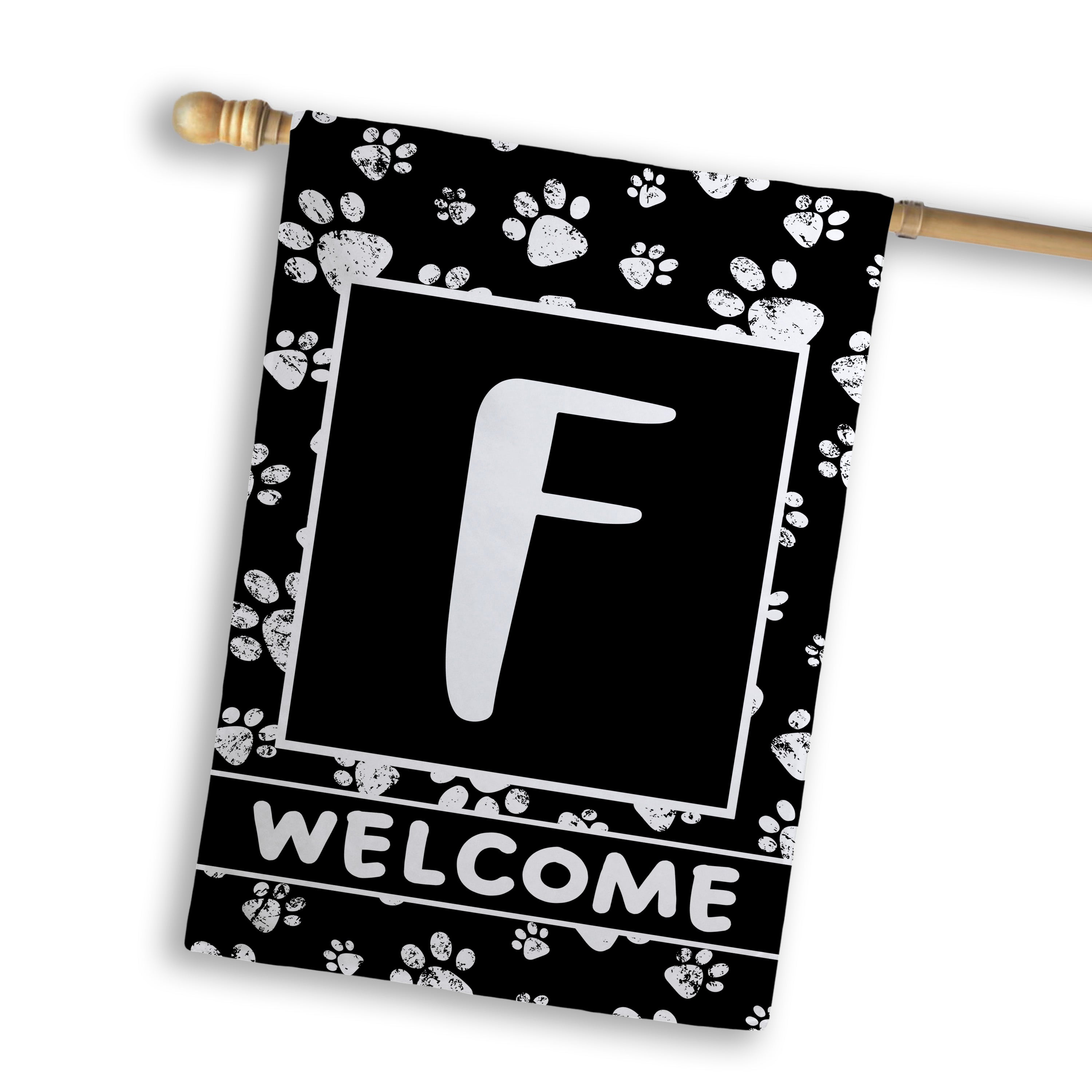 Welcome, Chalk Paws, Monogram, House Flag