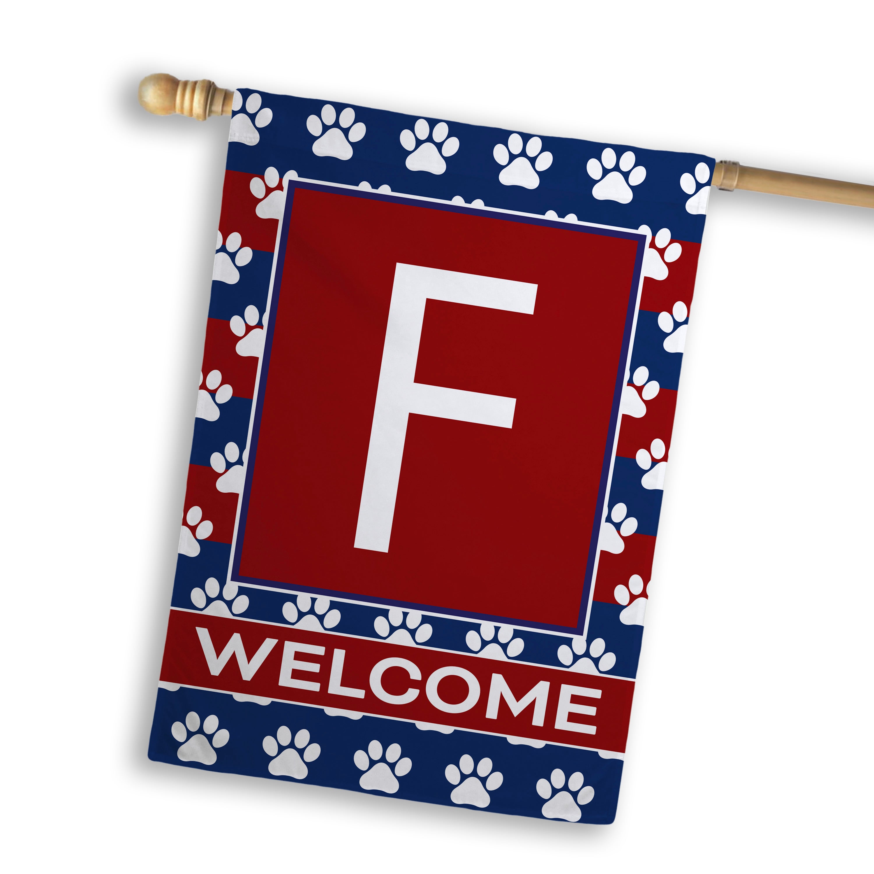 Patriotic, Paws Stripes, Monogram, House Flag