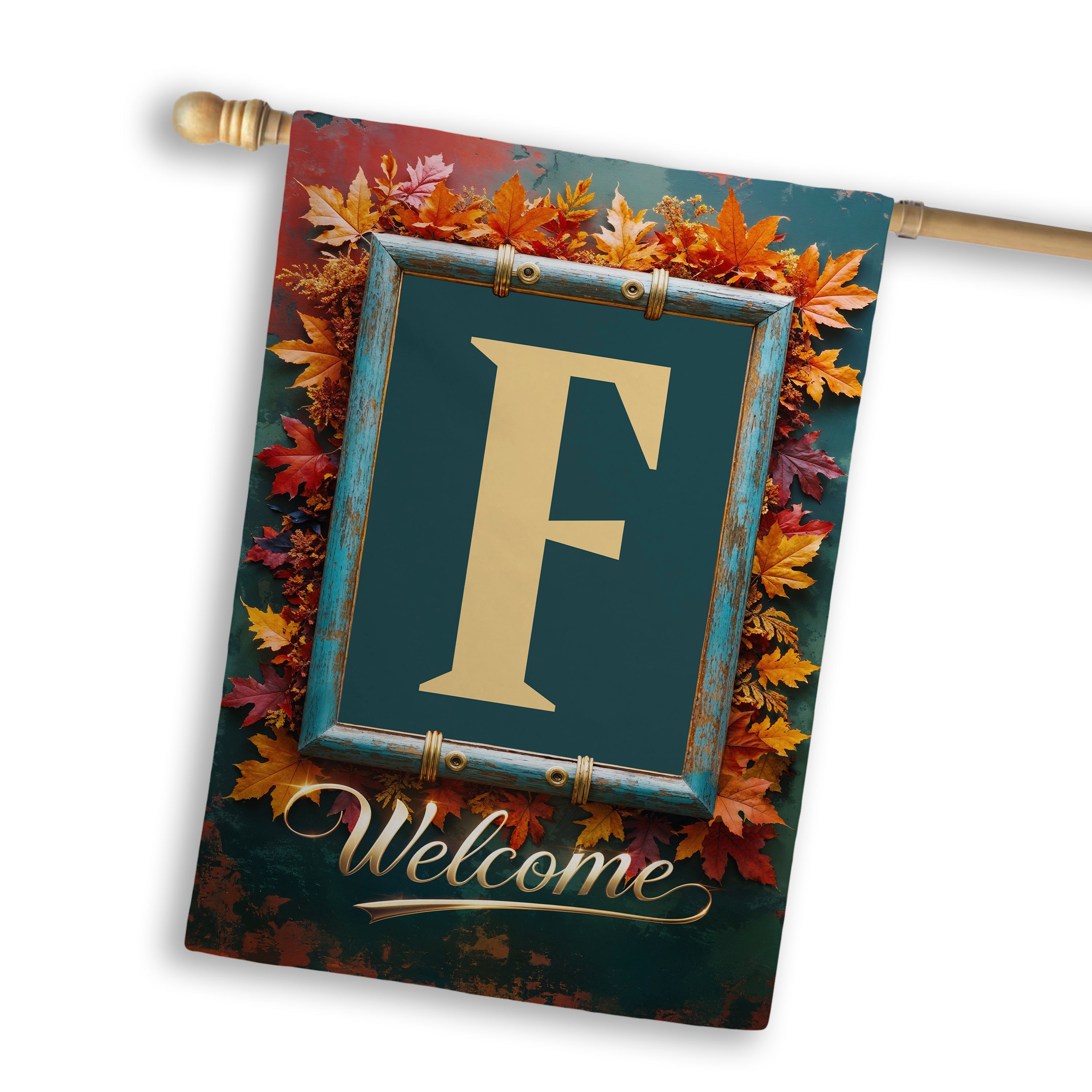 Fall, Welcome Fall, Monogram, House Flag
