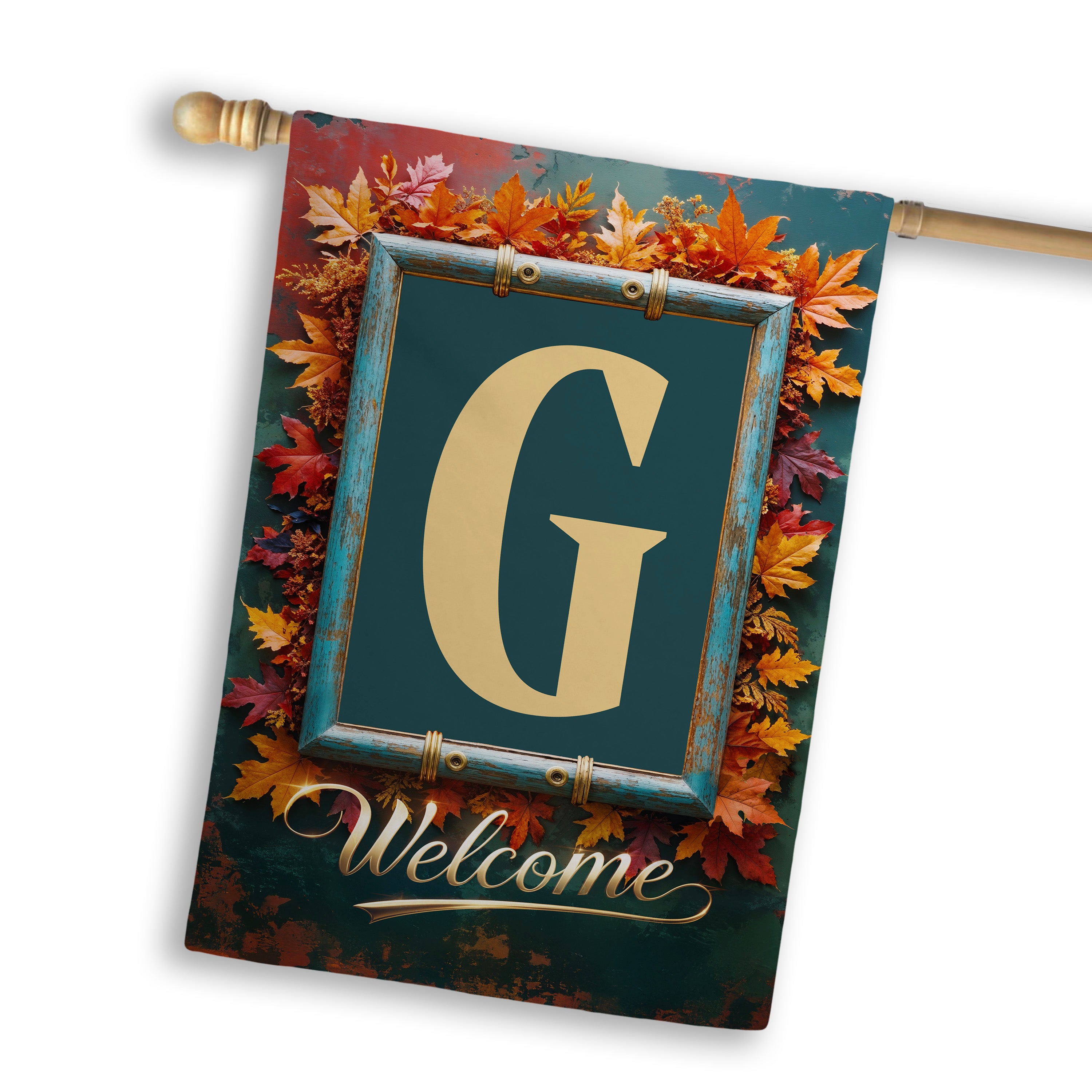 Fall, Welcome Fall, Monogram, House Flag