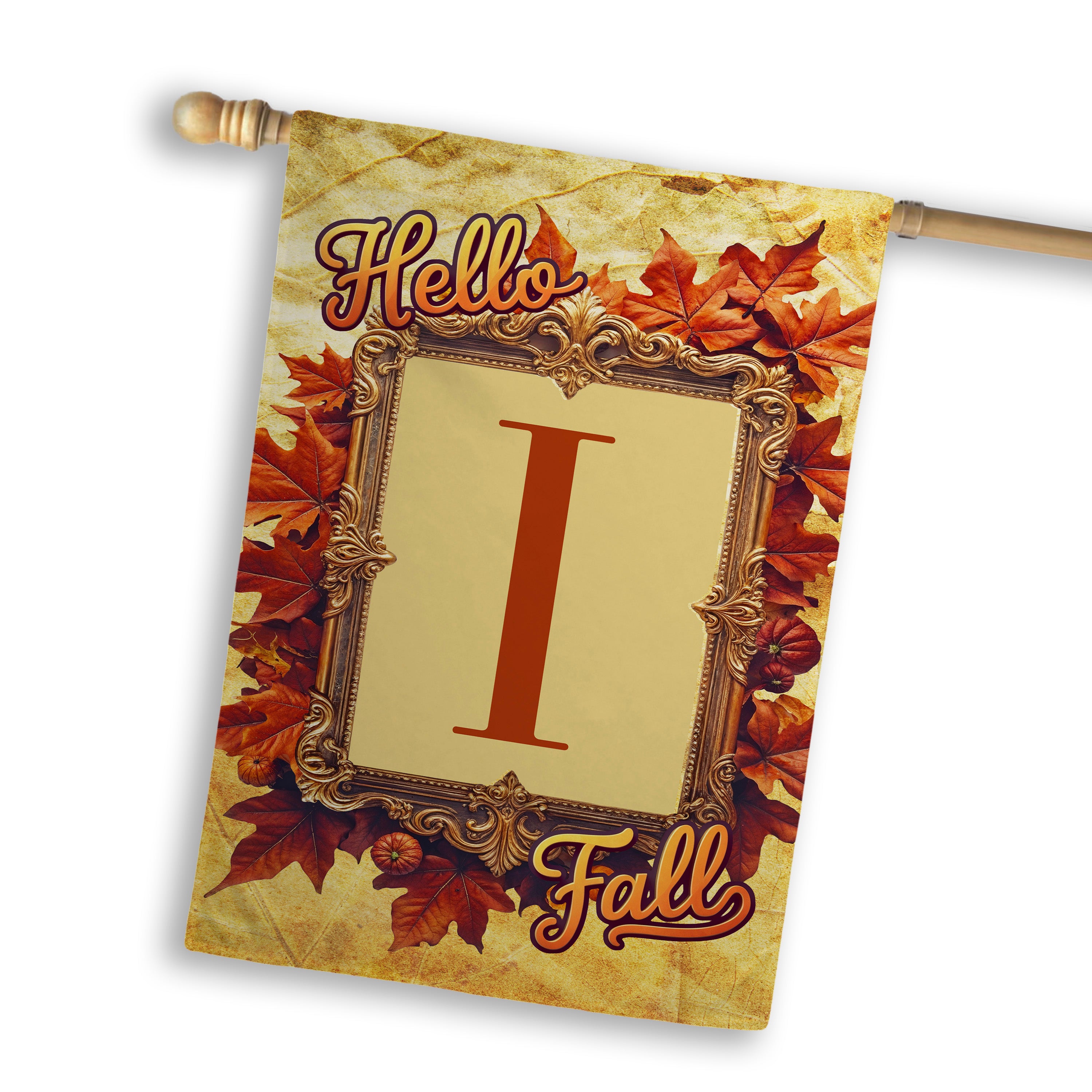 Fall, Hello Fall, Monogram, House Flag
