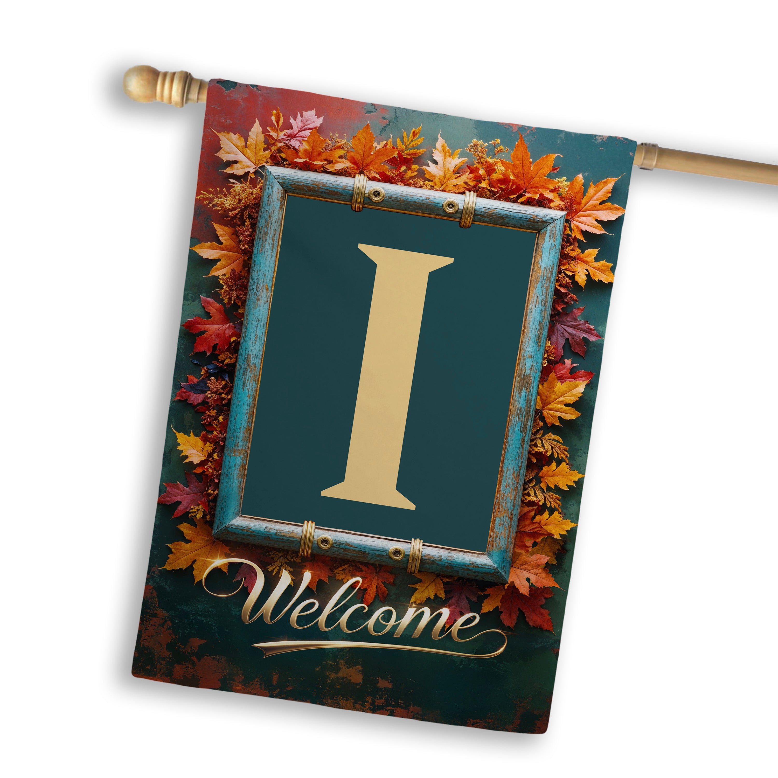 Fall, Welcome Fall, Monogram, House Flag