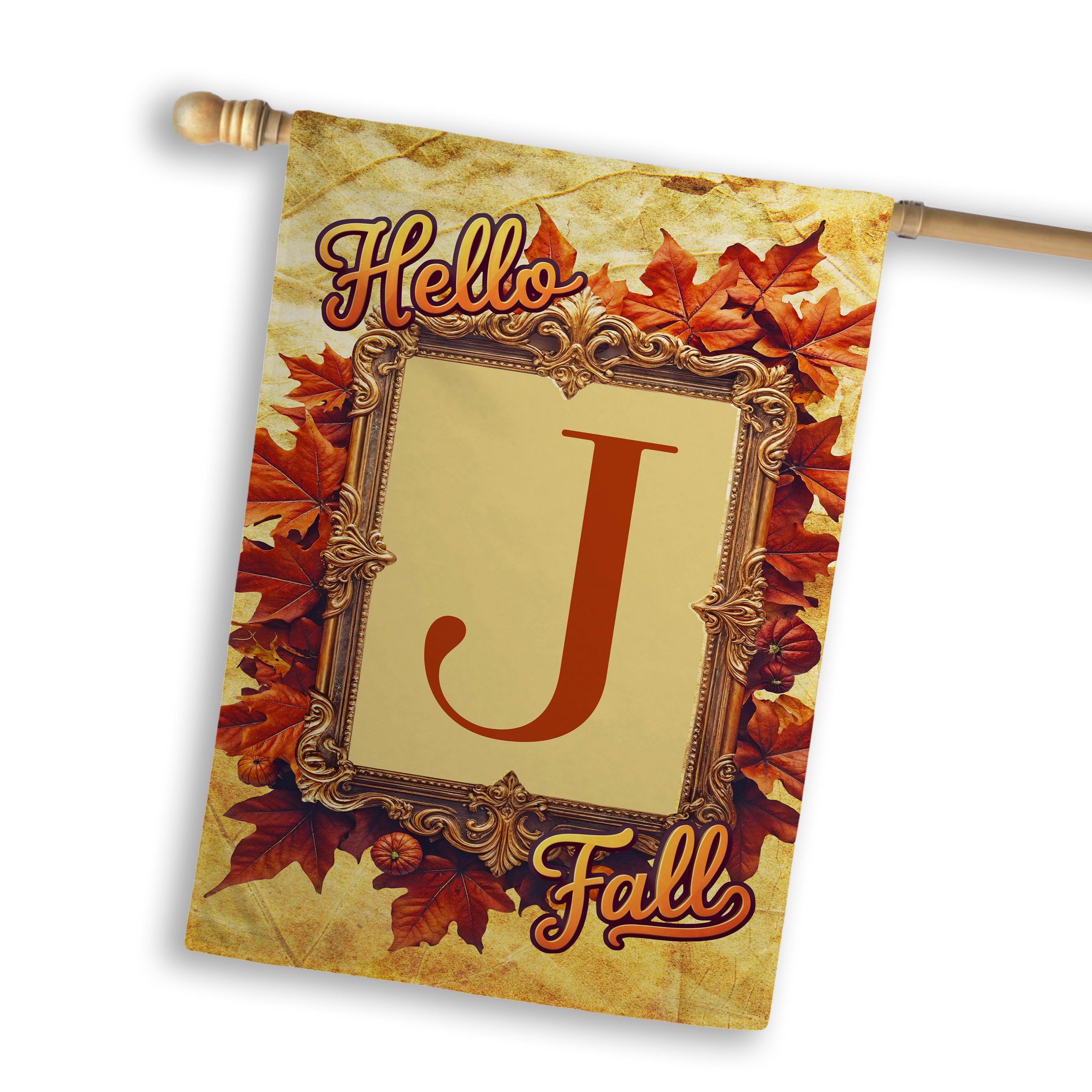 Fall, Hello Fall, Monogram, House Flag
