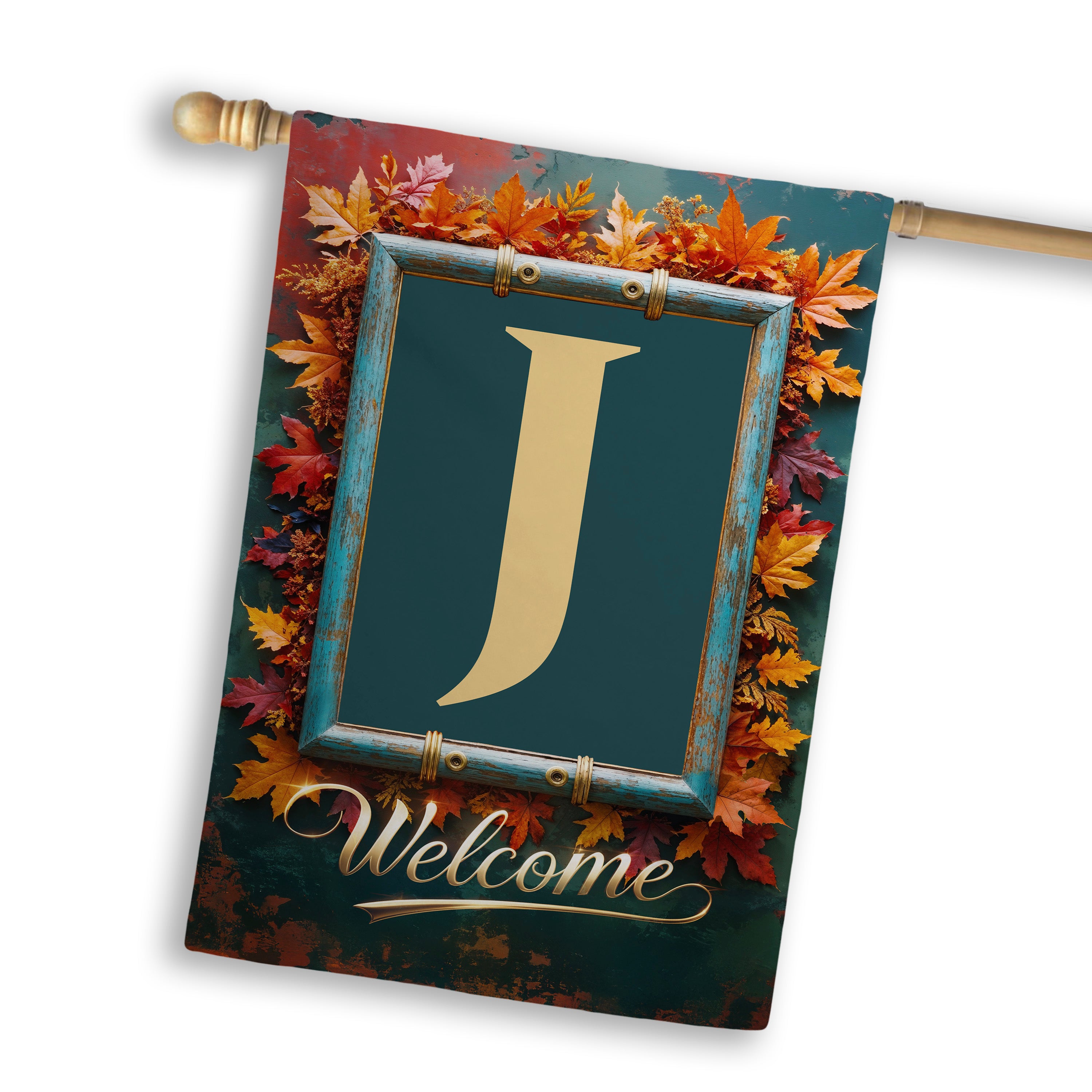 Fall, Welcome Fall, Monogram, House Flag