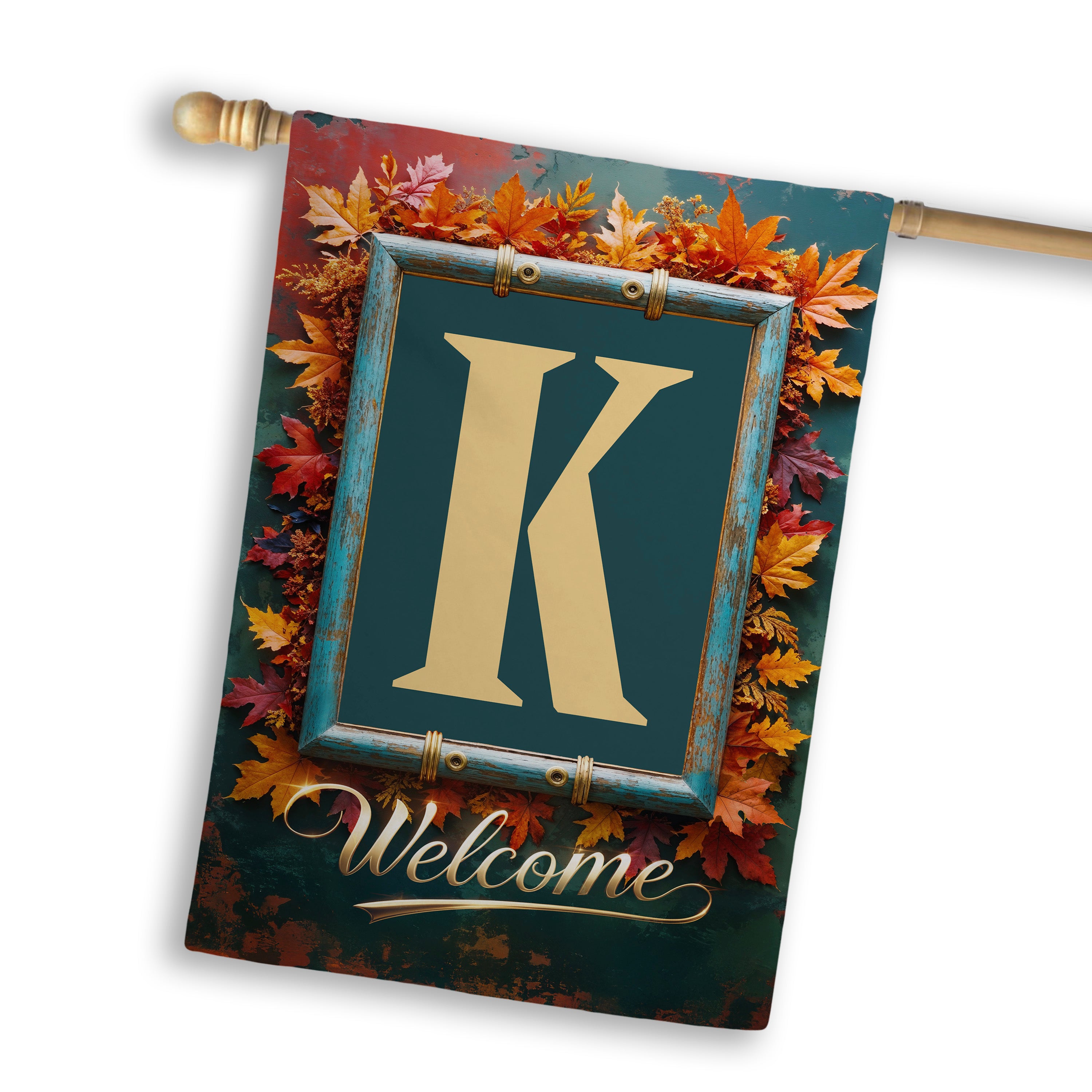Fall, Welcome Fall, Monogram, House Flag